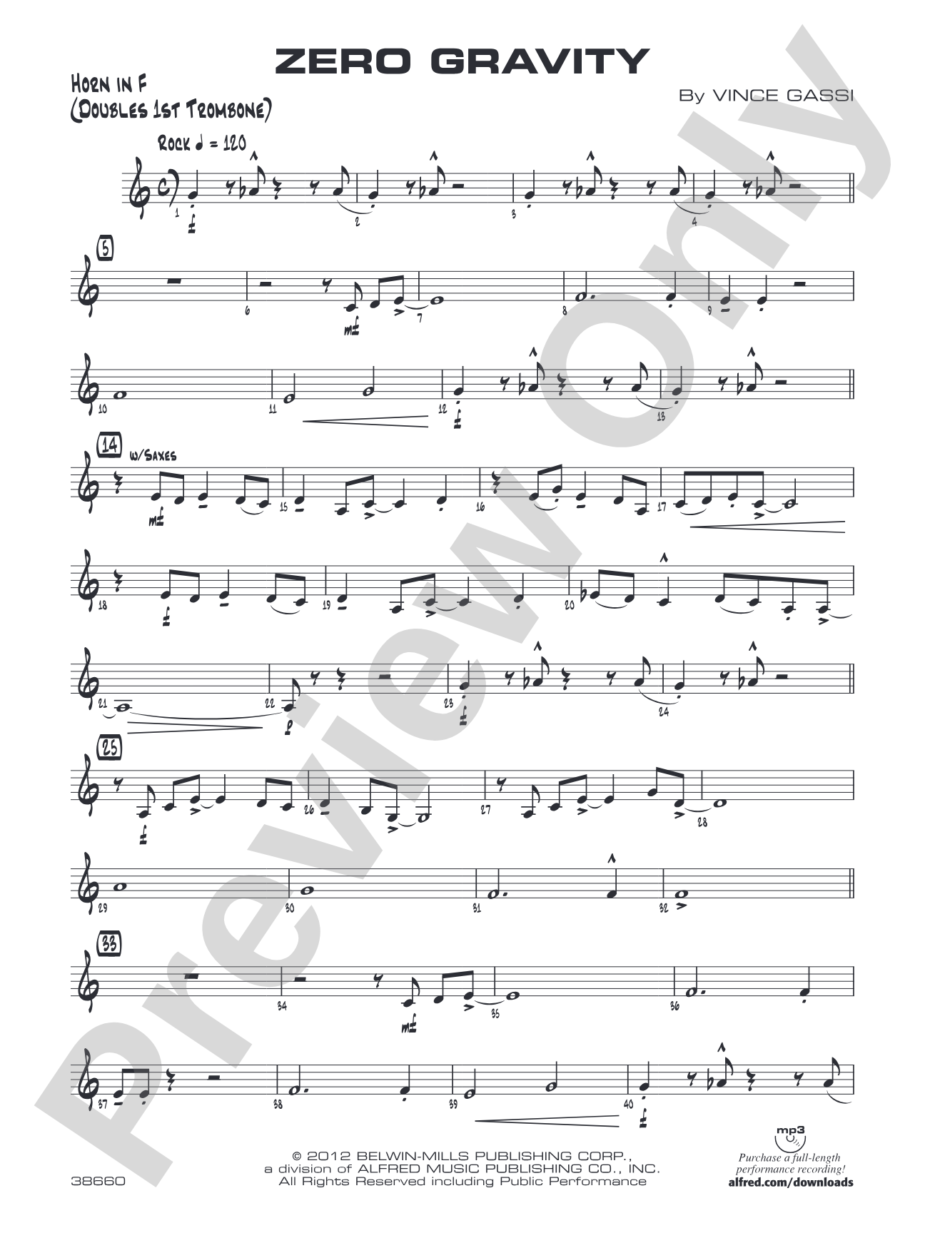 Zero Gravity: 1st F Horn