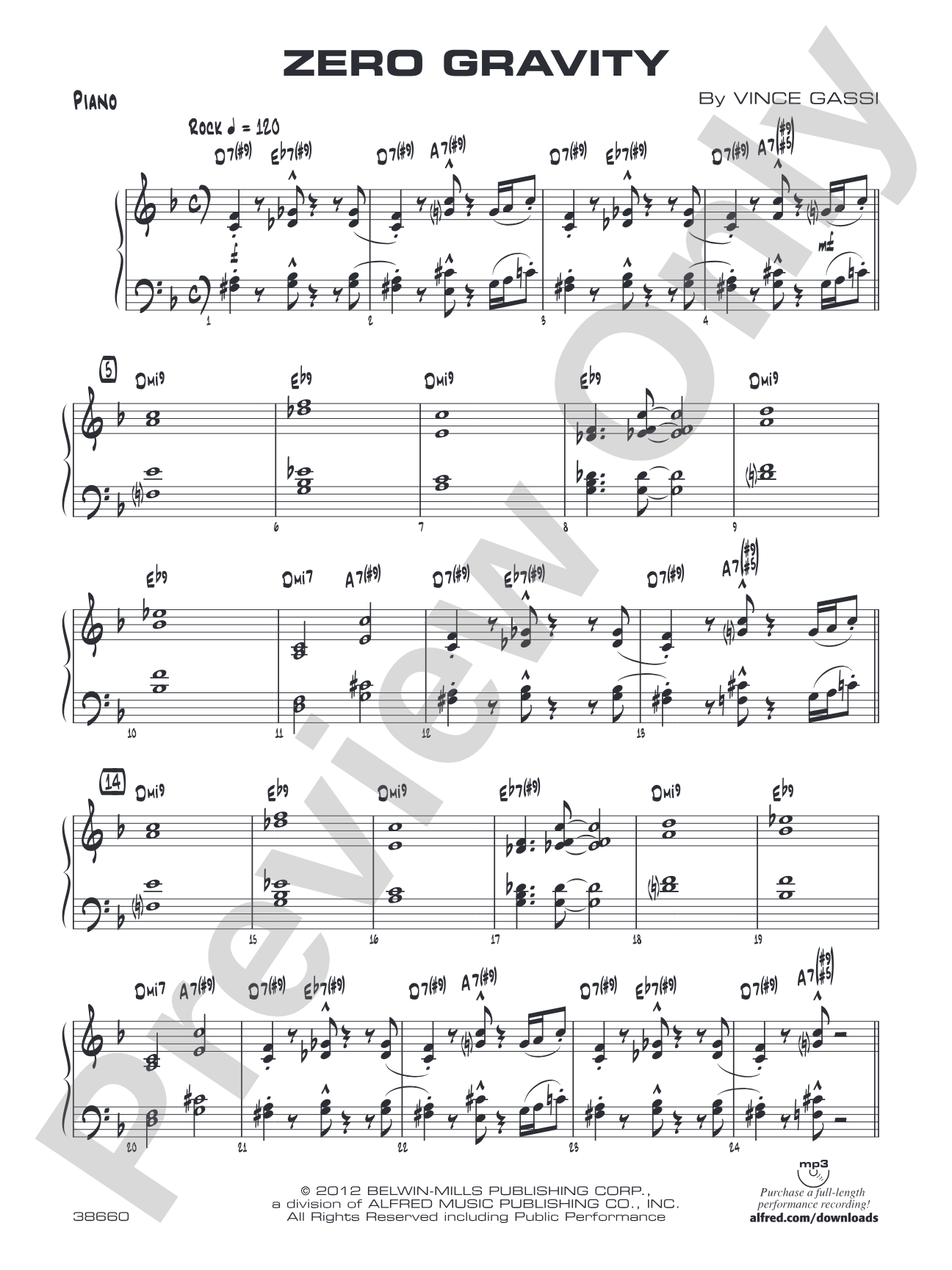 Zero Gravity: Piano Accompaniment