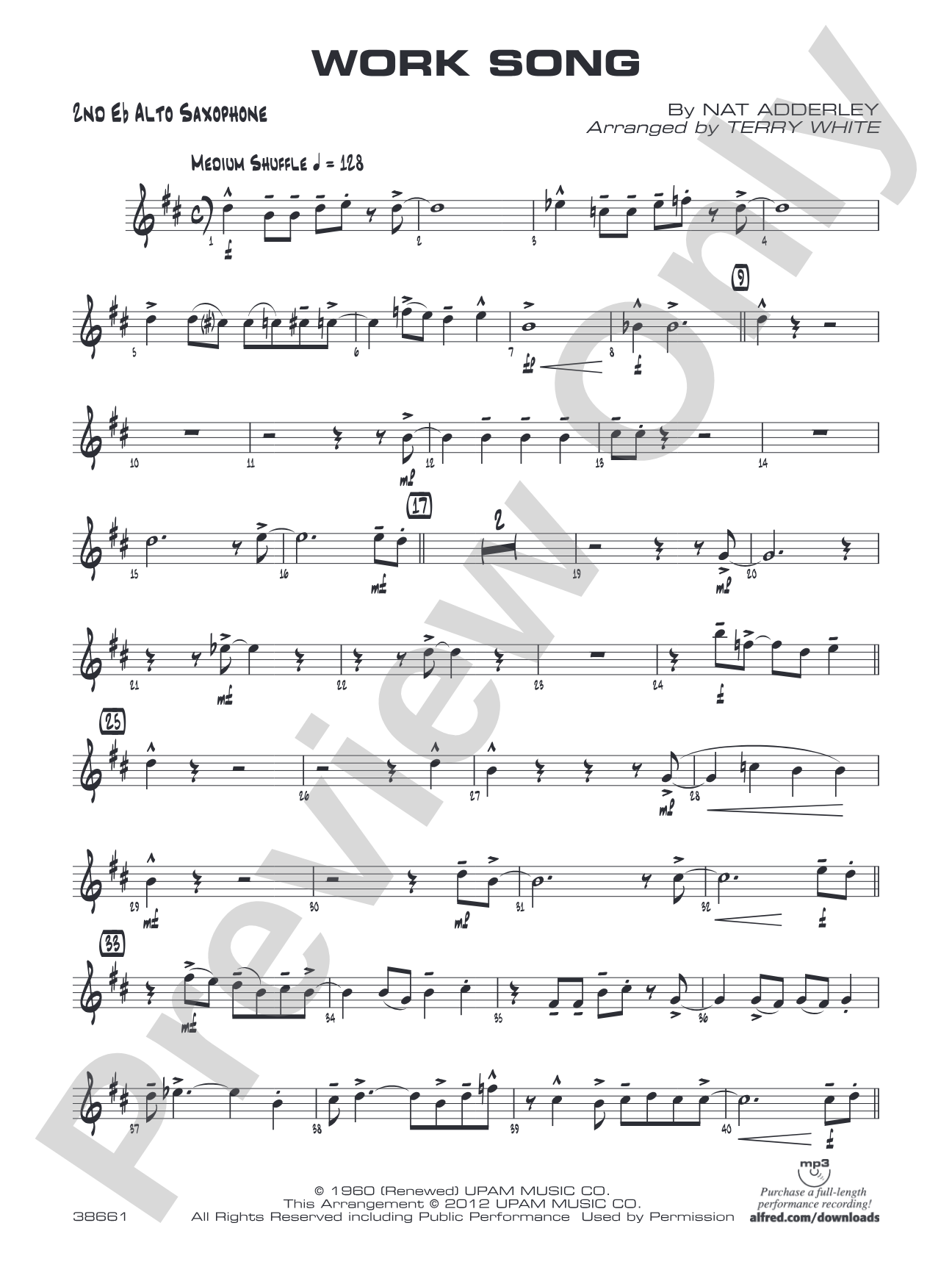 Work Song: 2nd E-flat Alto Saxophone