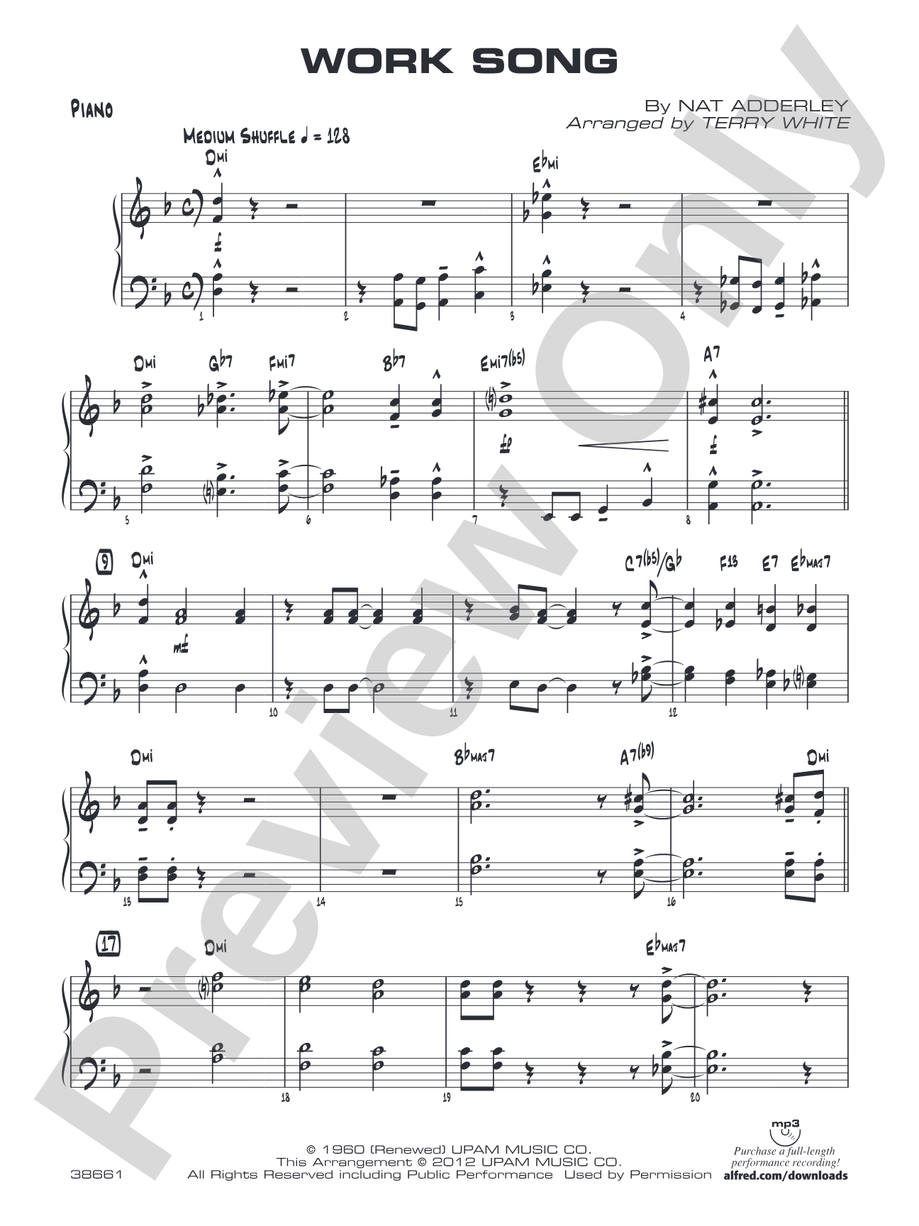 Work Song: Piano Accompaniment