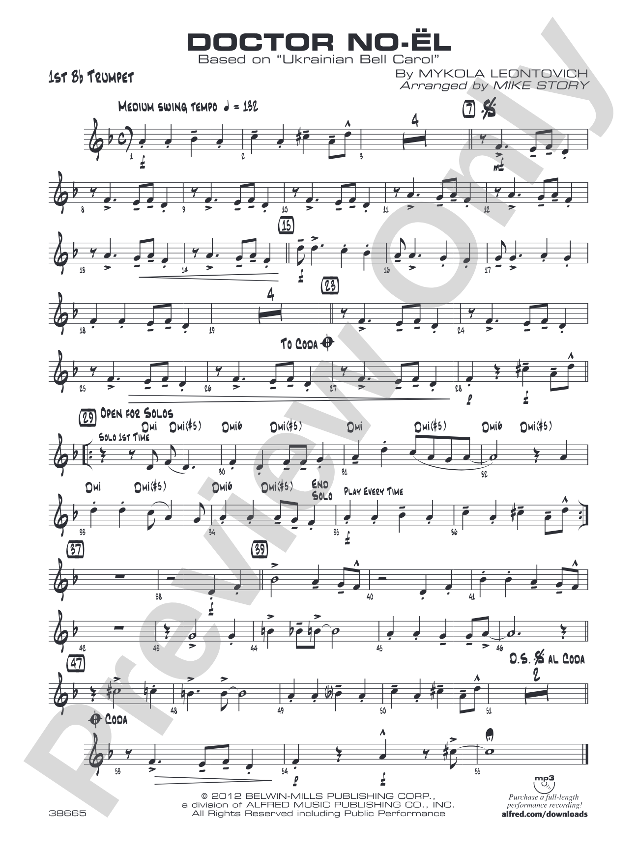 Doctor No-ël: 1st B-flat Trumpet