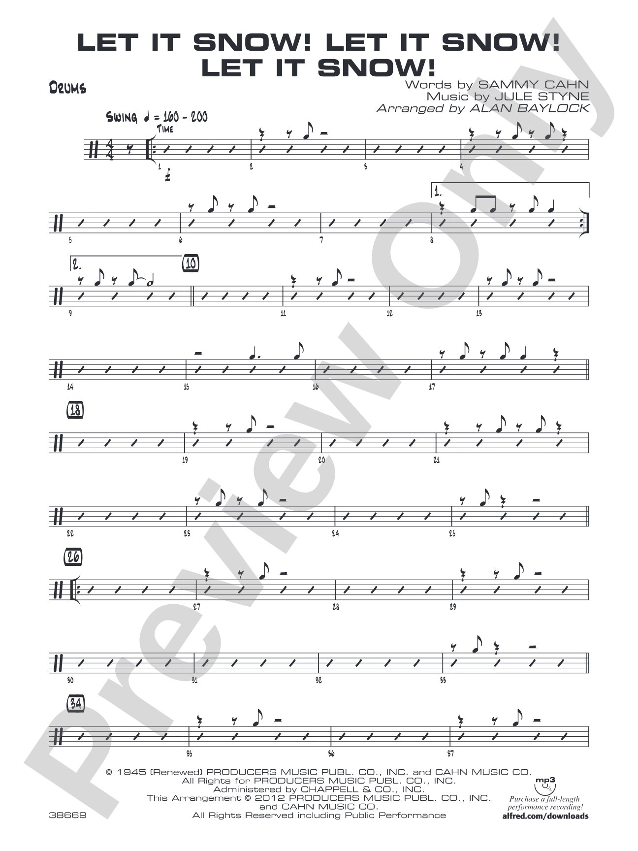 Let It Snow! Let It Snow! Let It Snow!: Drums