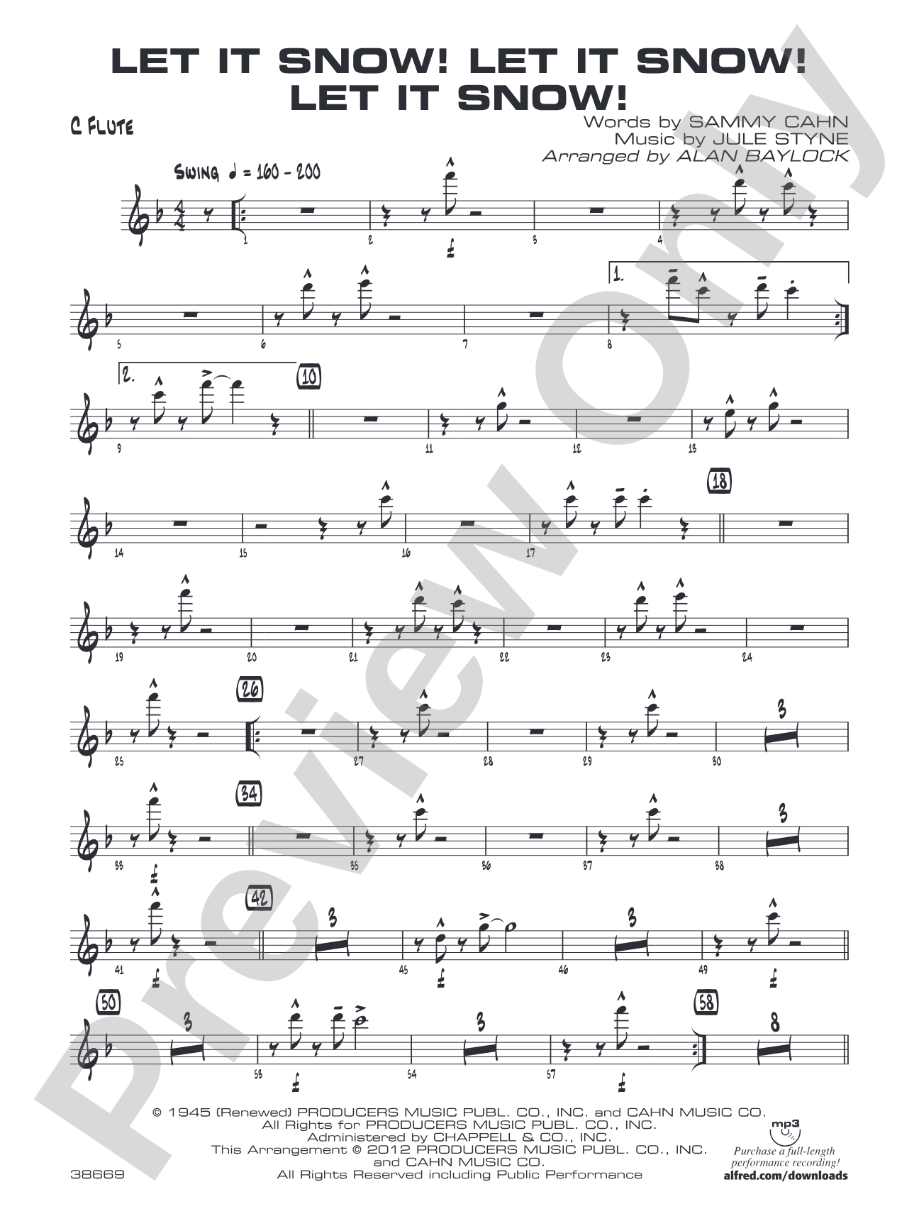 Let It Snow! Let It Snow! Let It Snow!: Flute