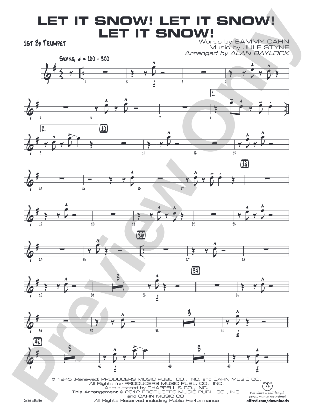 Let It Snow! Let It Snow! Let It Snow!: 1st B-flat Trumpet