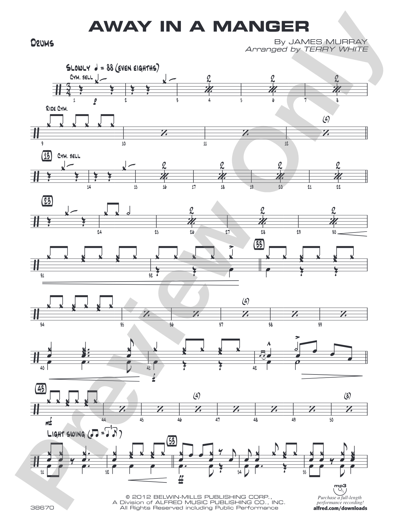 Away in a Manger: Drums