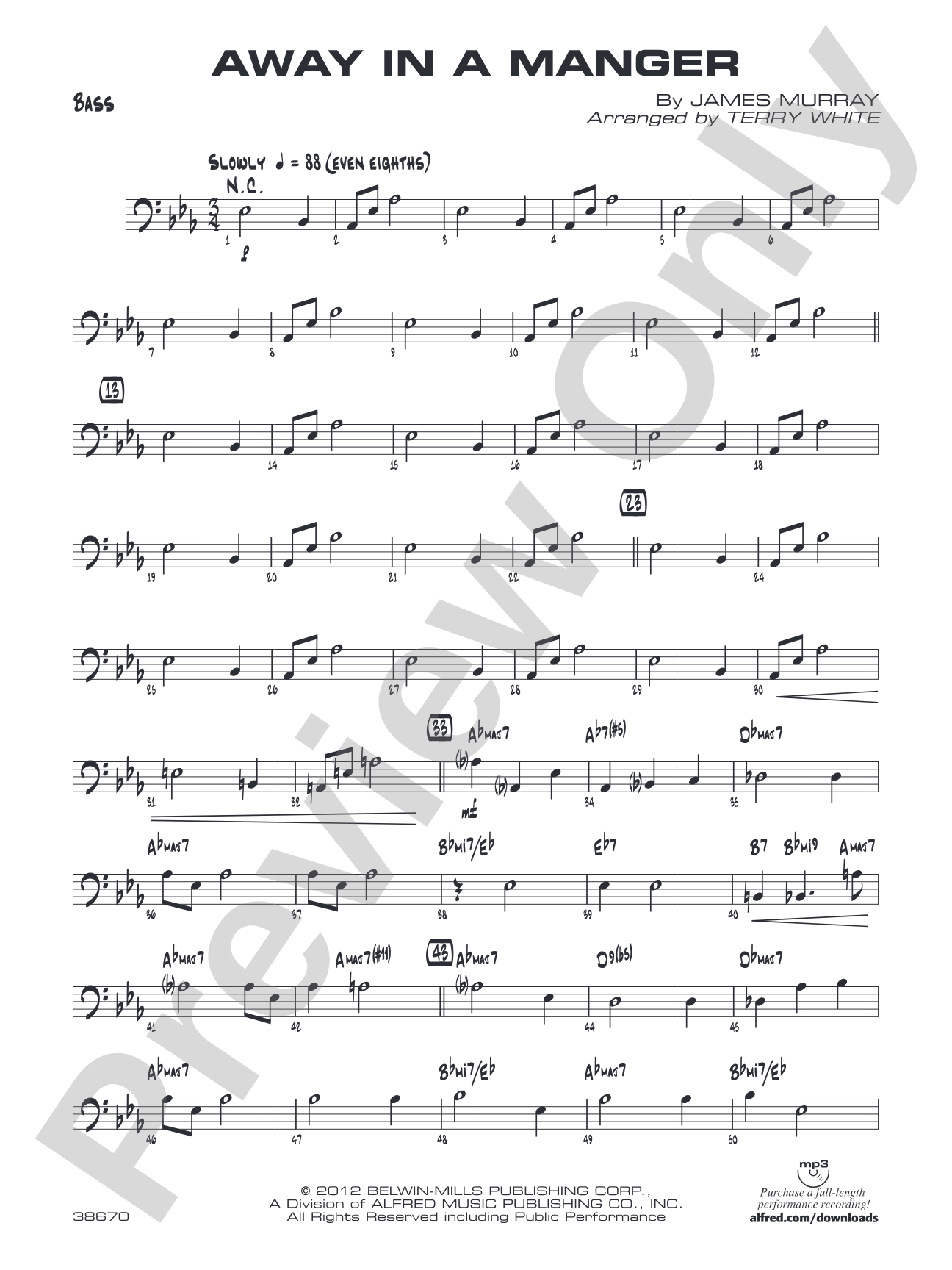 Away in a Manger: String Bass