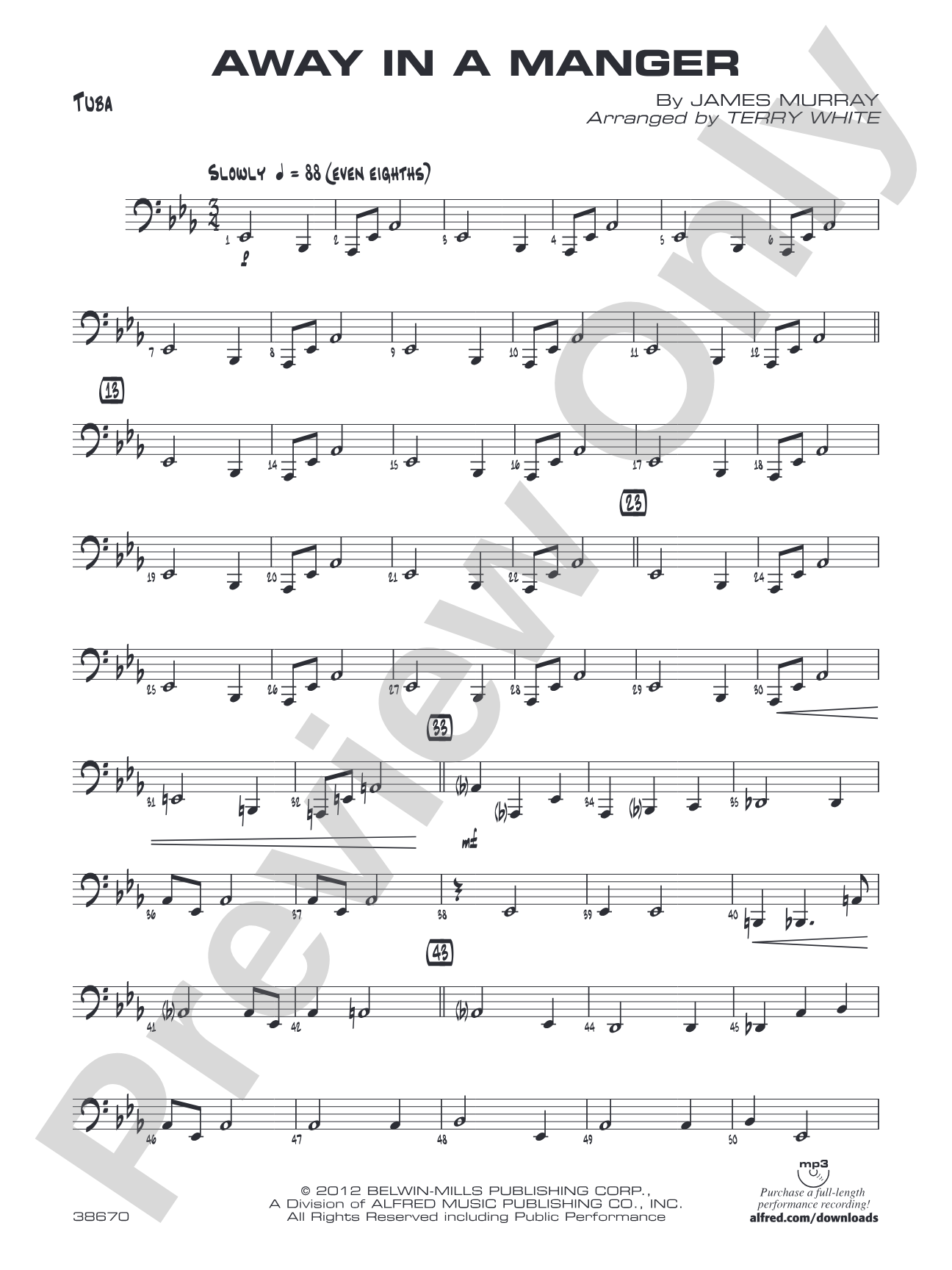 Away in a Manger: Tuba