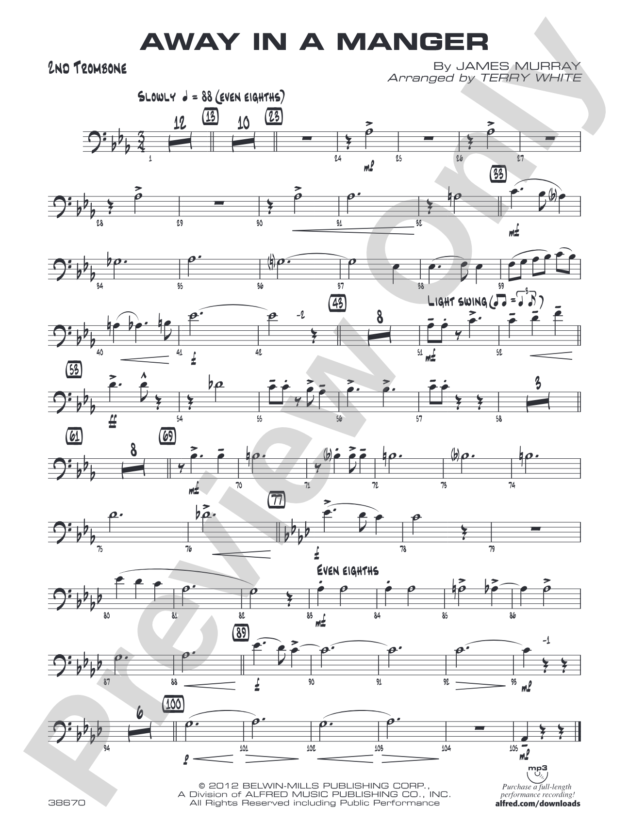 Away in a Manger: 2nd Trombone