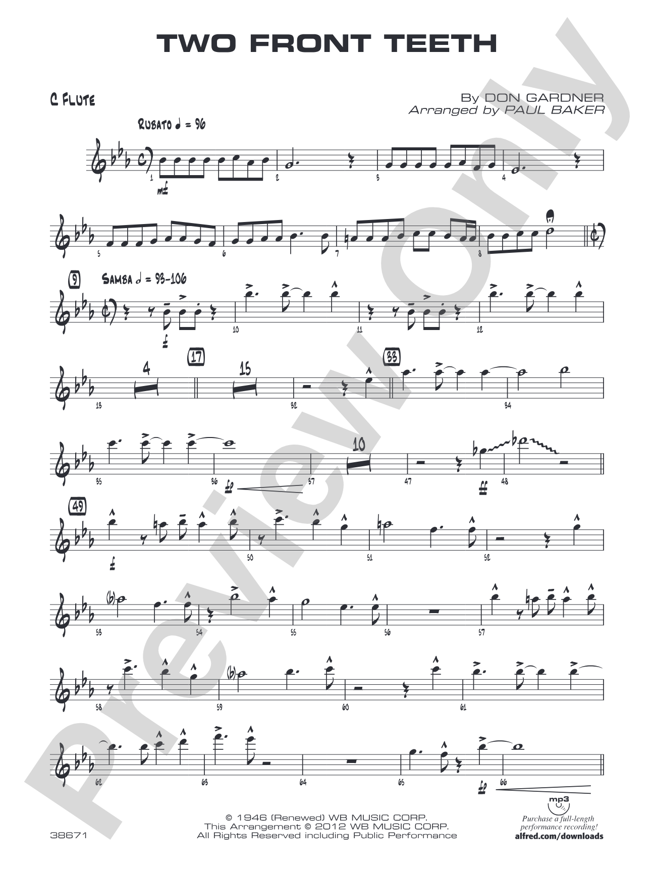 Two Front Teeth: Flute