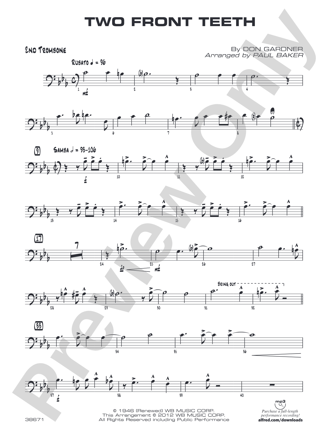 Two Front Teeth: 2nd Trombone