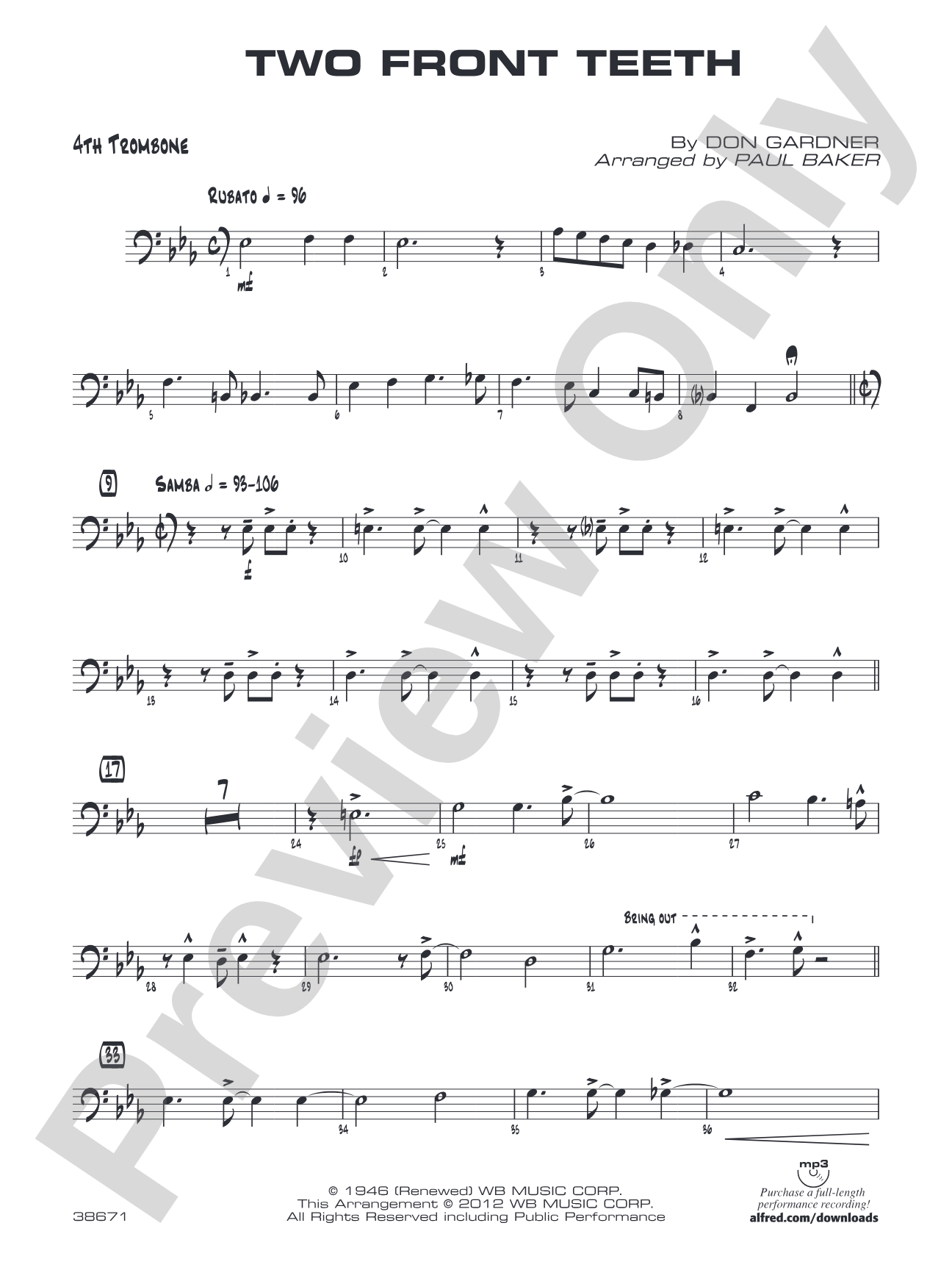 Two Front Teeth: 4th Trombone