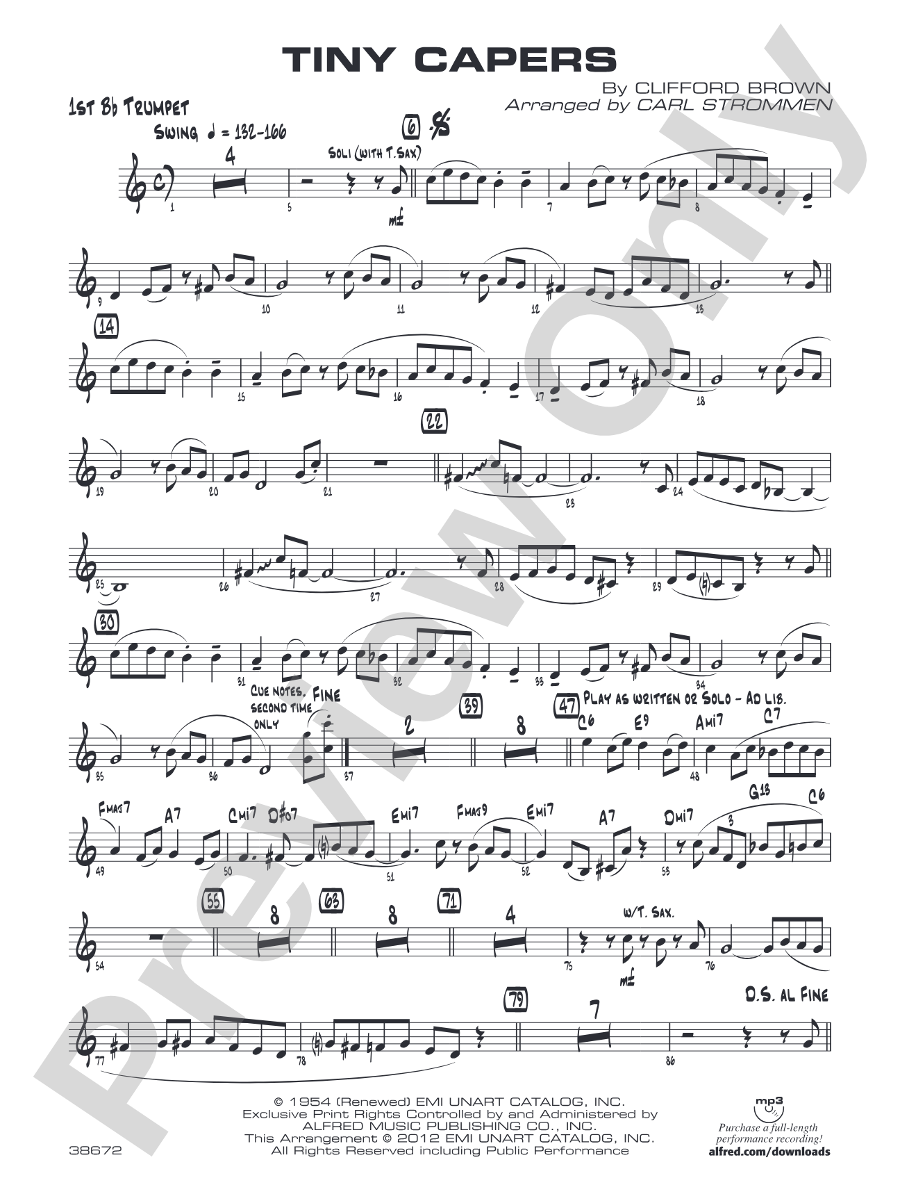 Tiny Capers: 1st B-flat Trumpet