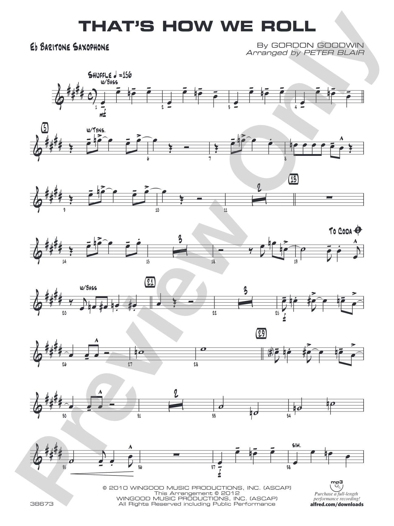 That's How We Roll: E-flat Baritone Saxophone