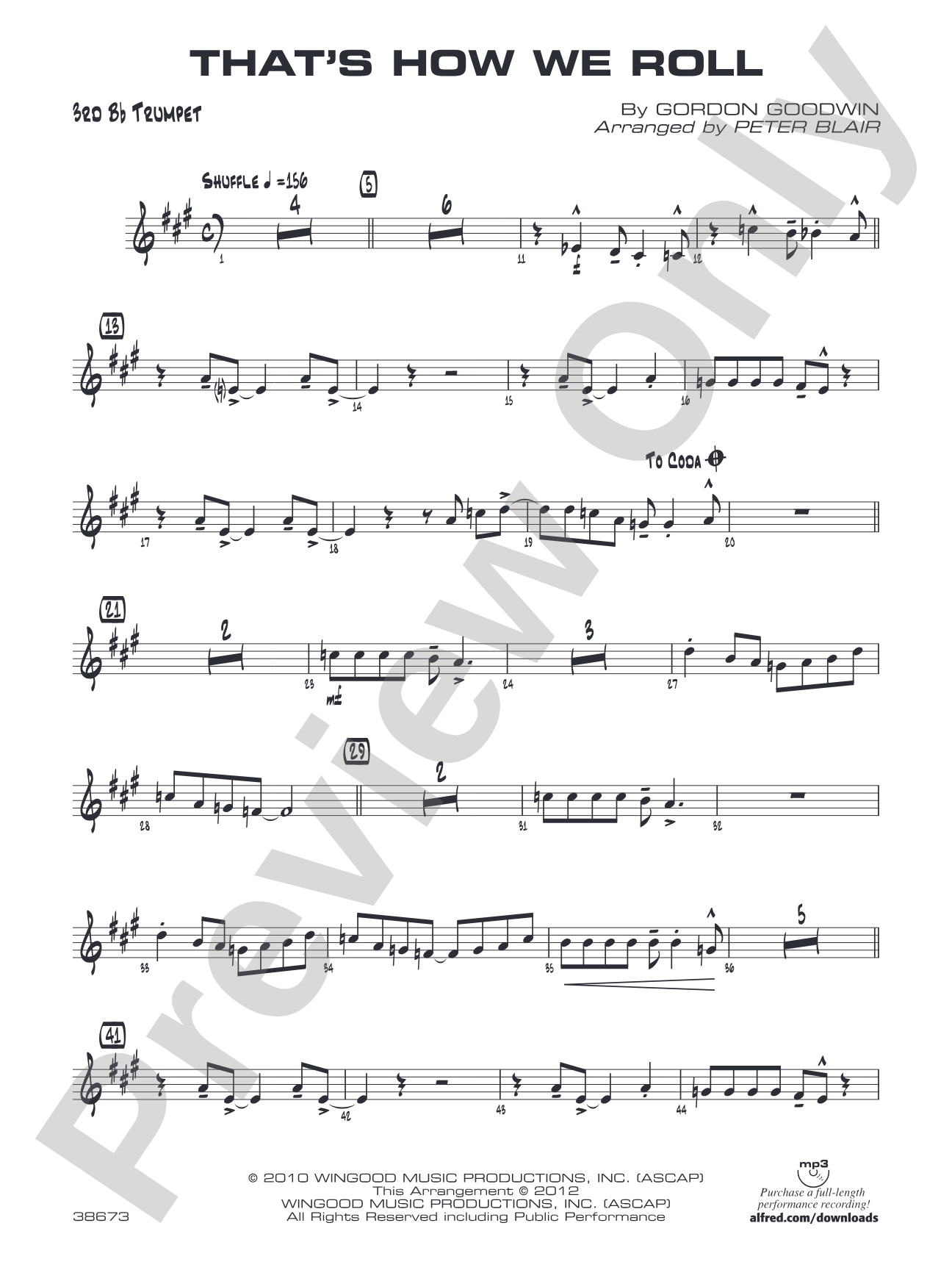 That's How We Roll: 3rd B-flat Trumpet