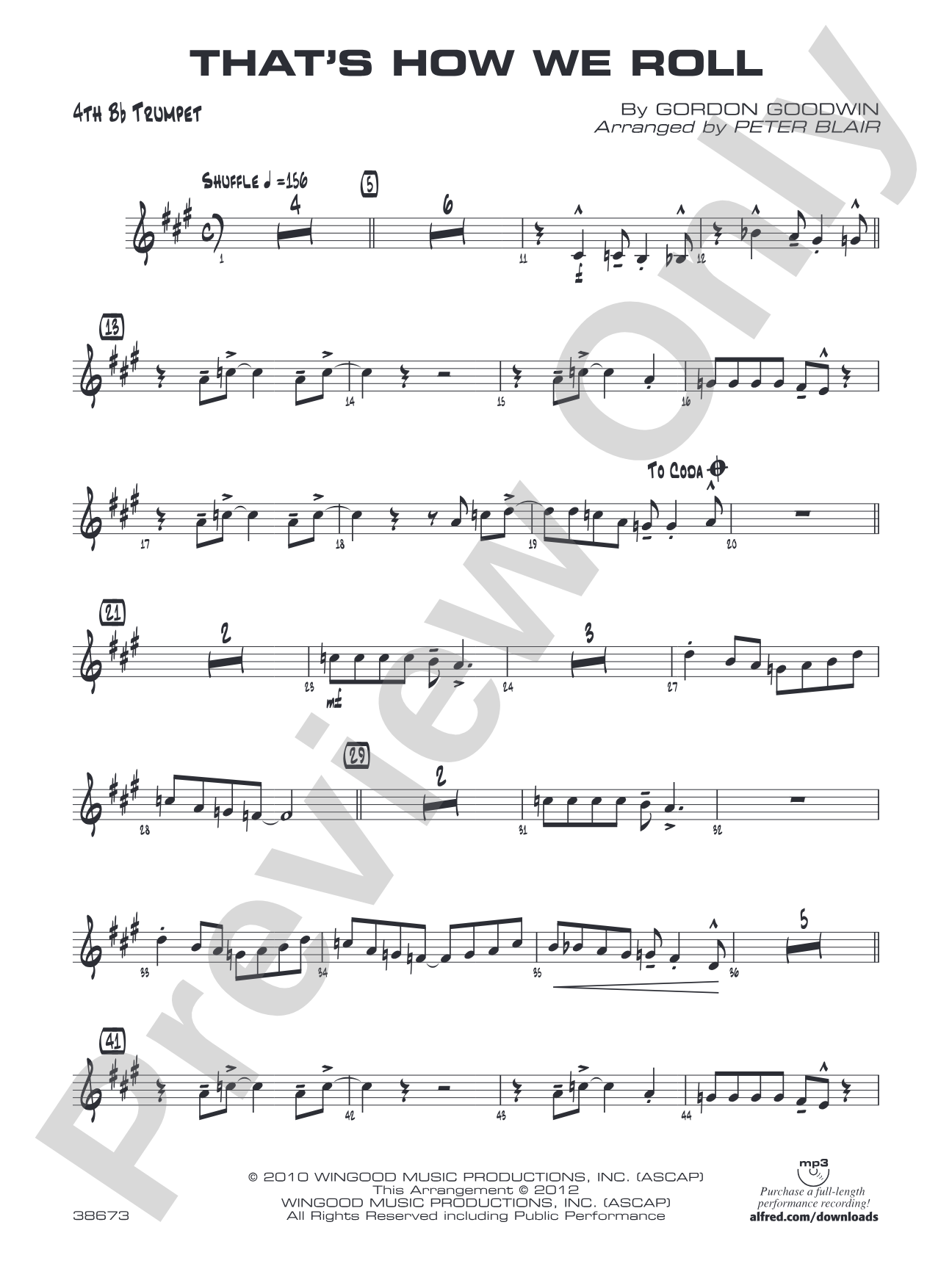 That's How We Roll: 4th B-flat Trumpet