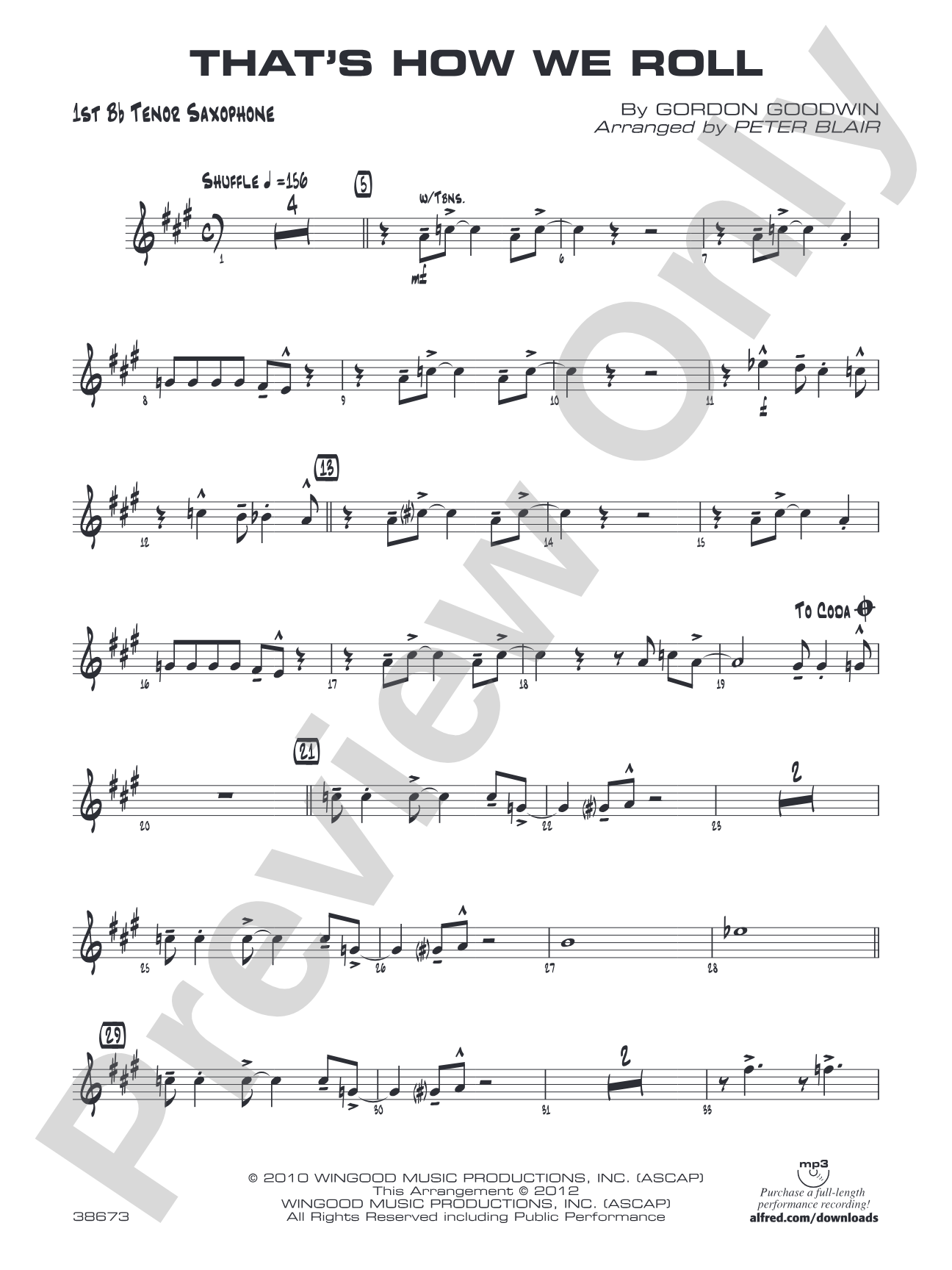 That's How We Roll: B-flat Tenor Saxophone