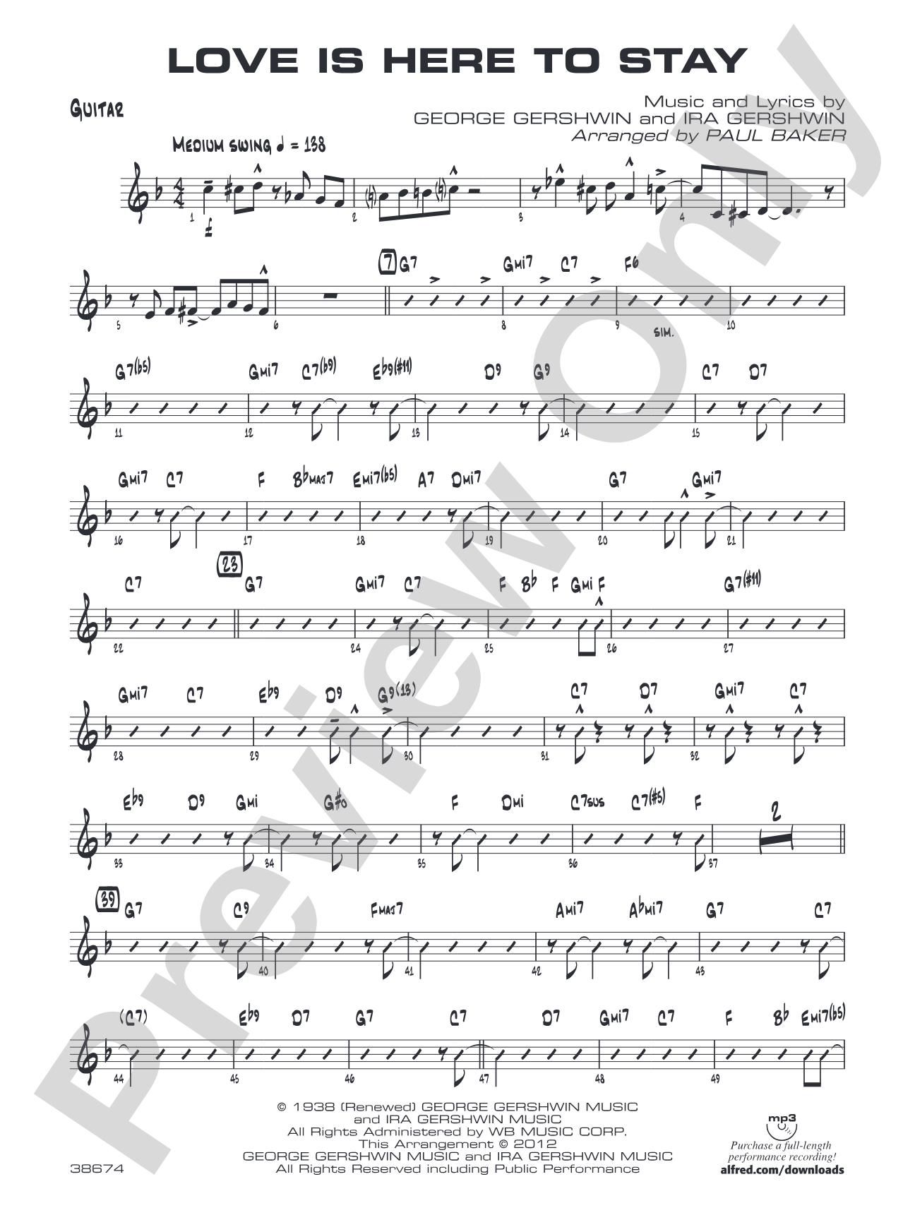 Love Is Here to Stay: Guitar