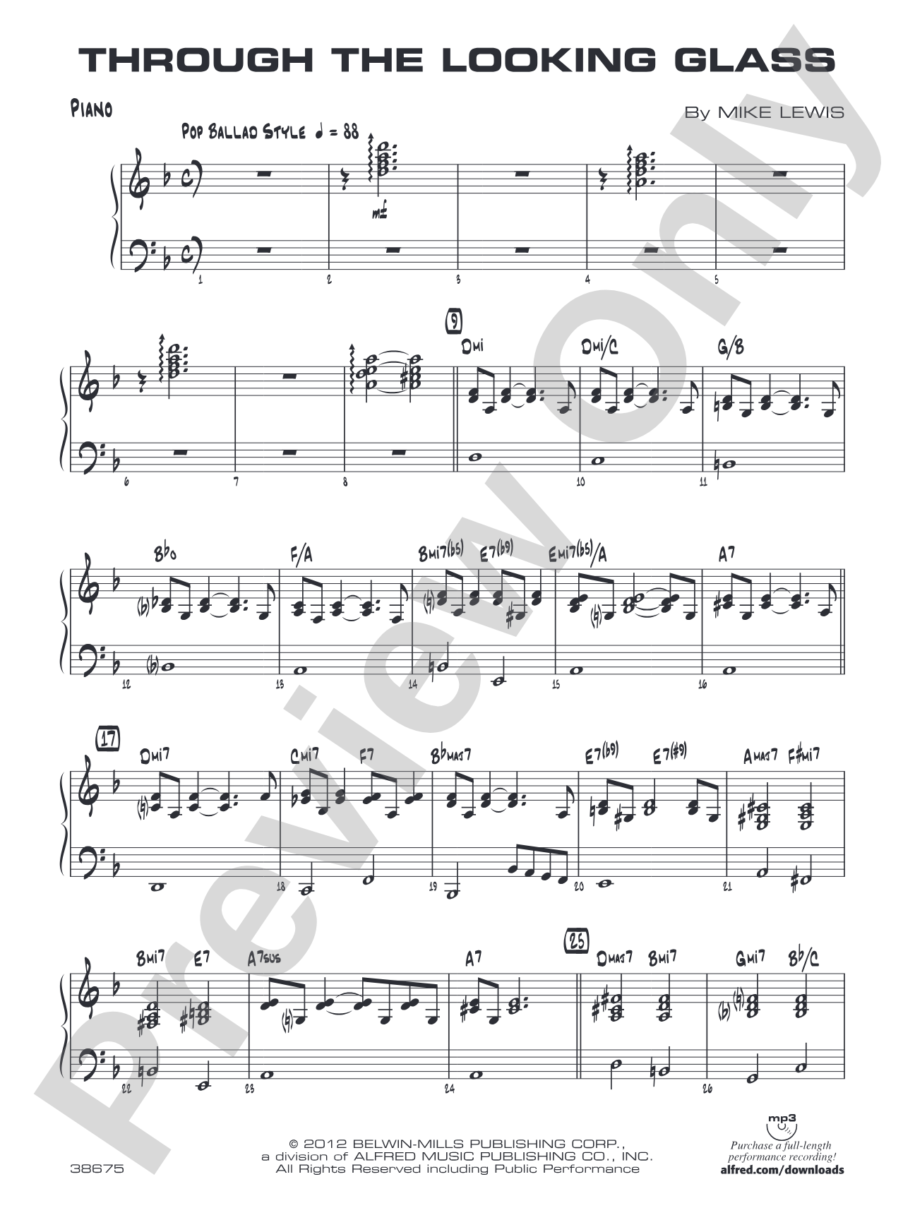 Through the Looking Glass: Piano Accompaniment