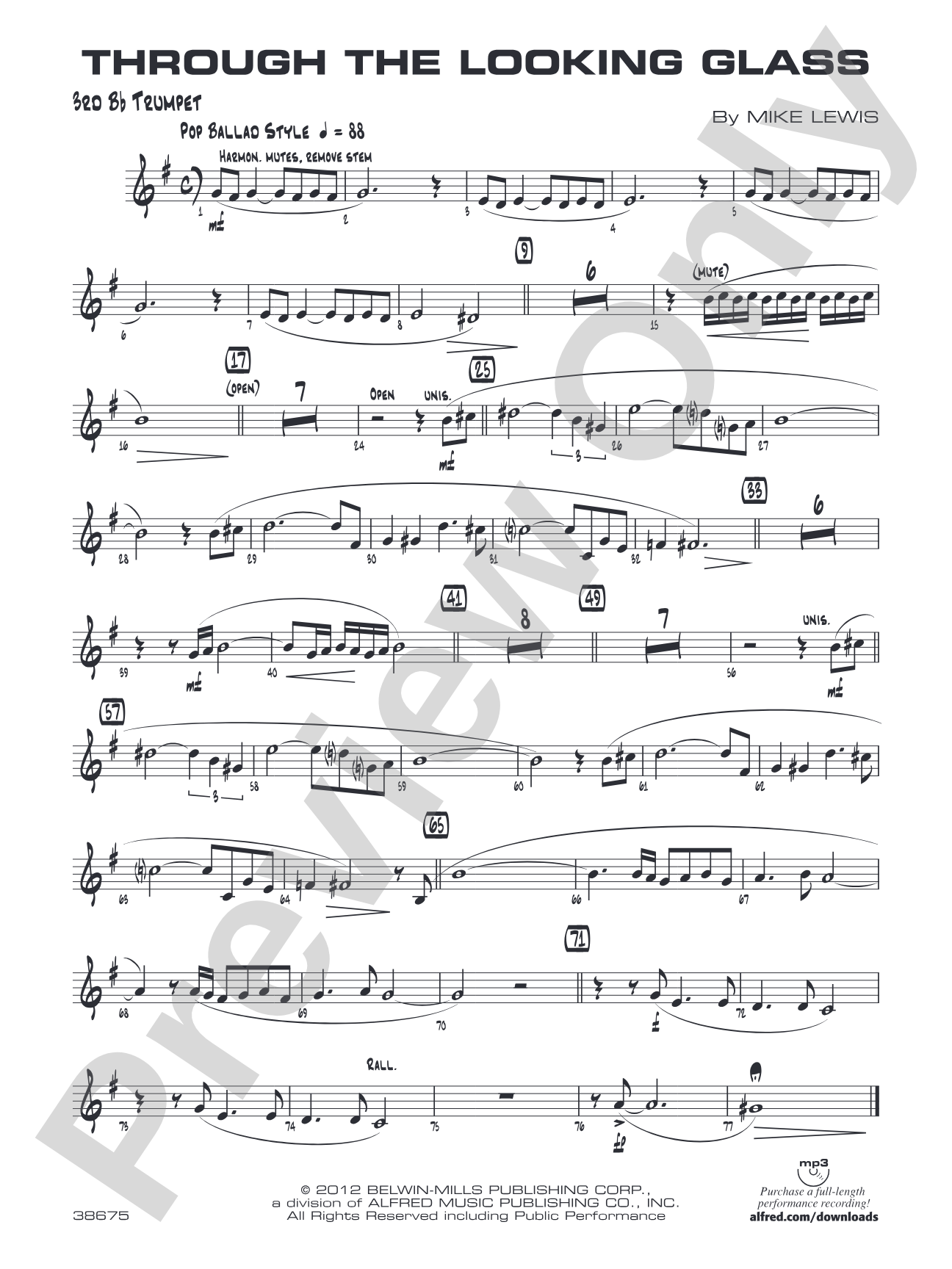 Through the Looking Glass: 3rd B-flat Trumpet