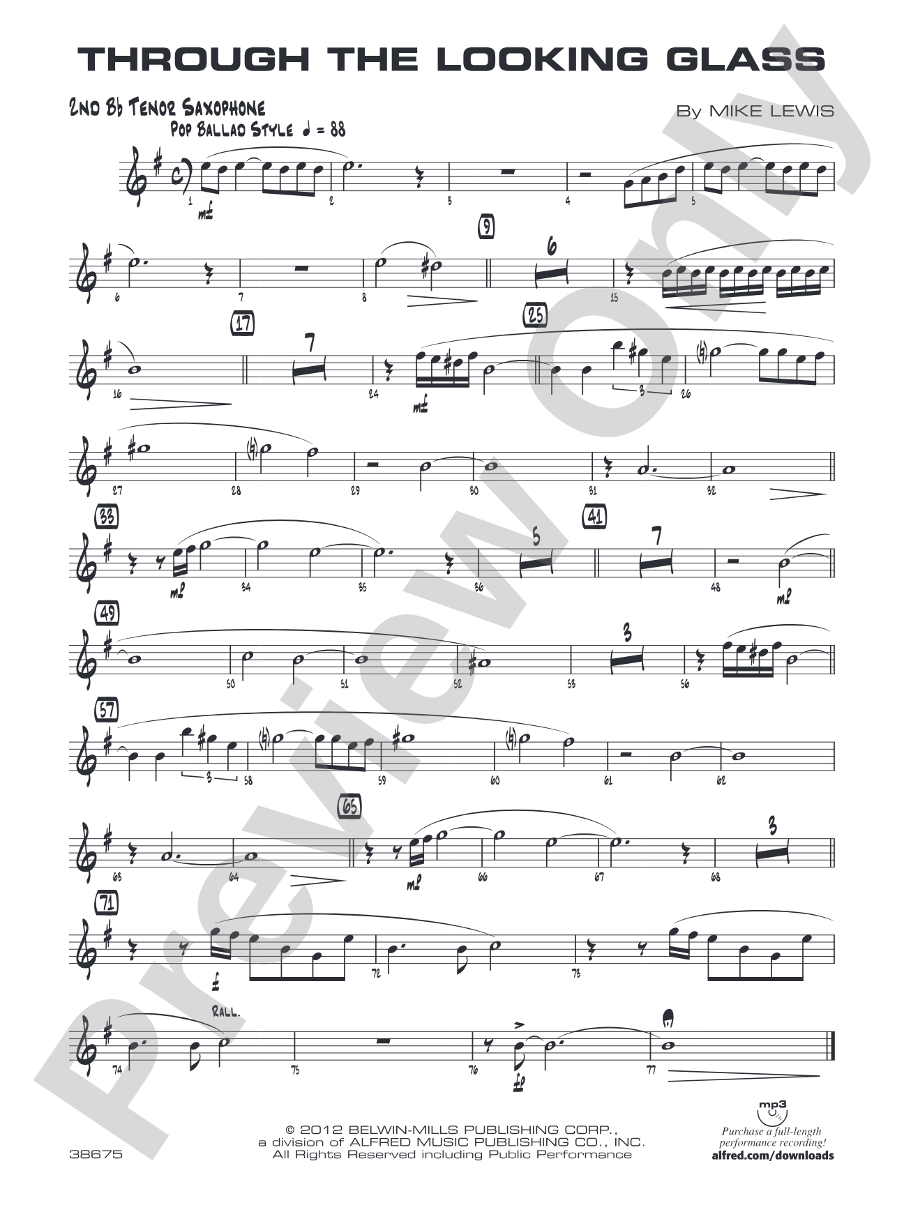 Through the Looking Glass: 2nd B-flat Tenor Saxophone