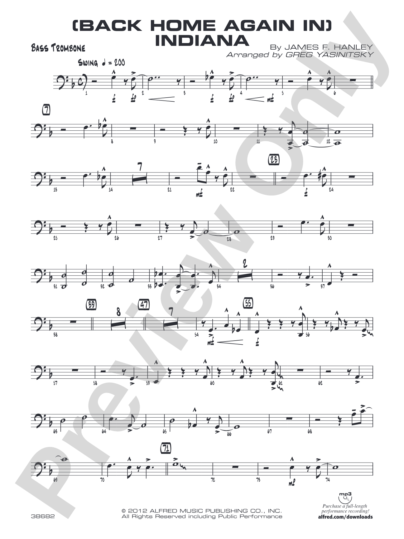 (Back Home Again In) Indiana: Bass Trombone
