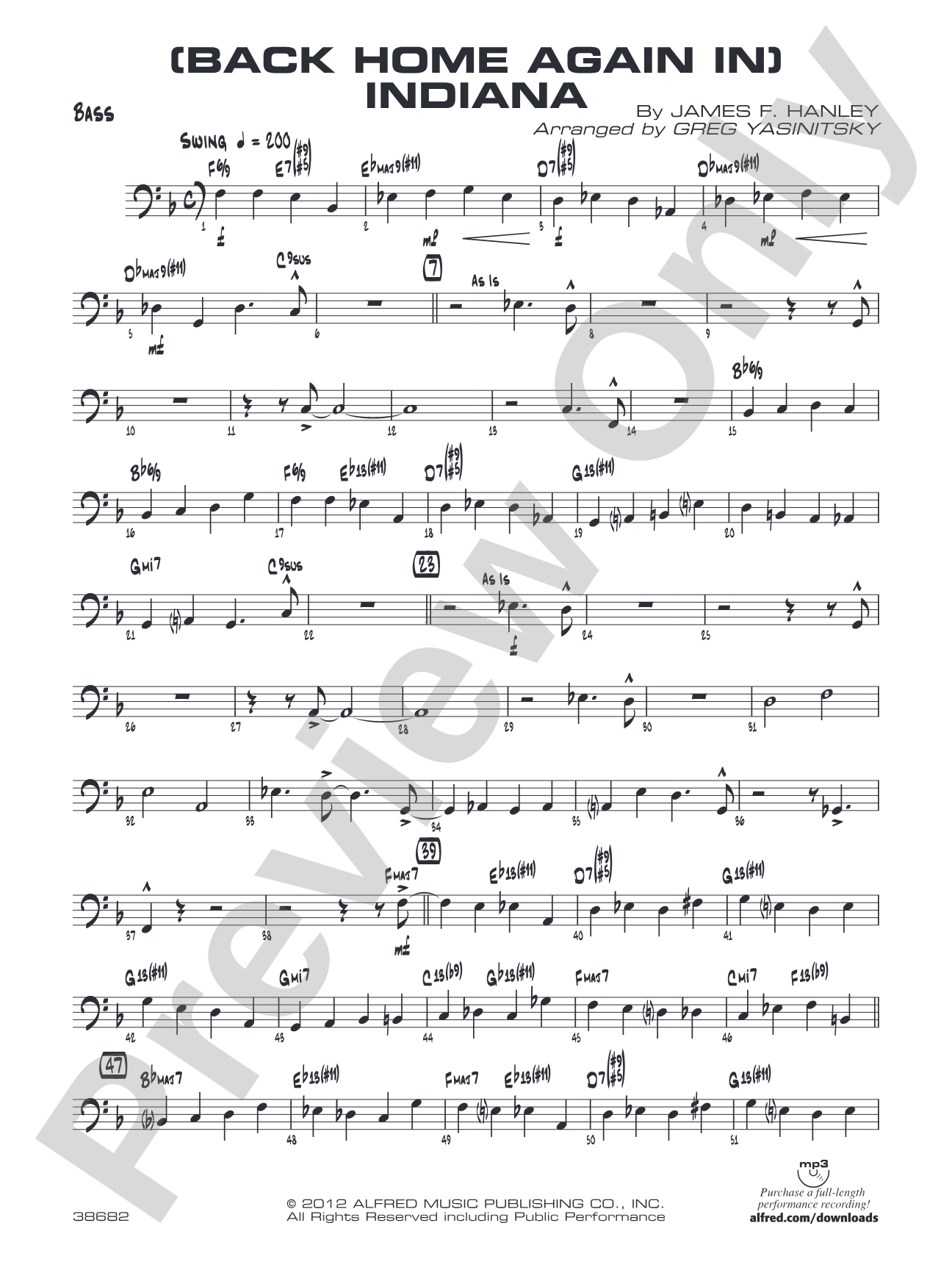 (Back Home Again In) Indiana: String Bass