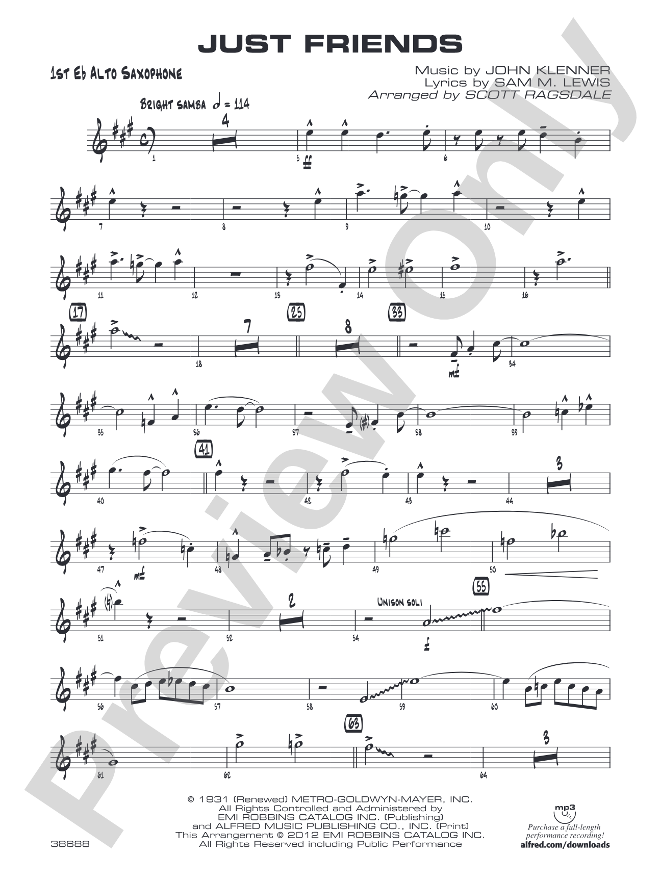 Just Friends: E-flat Alto Saxophone