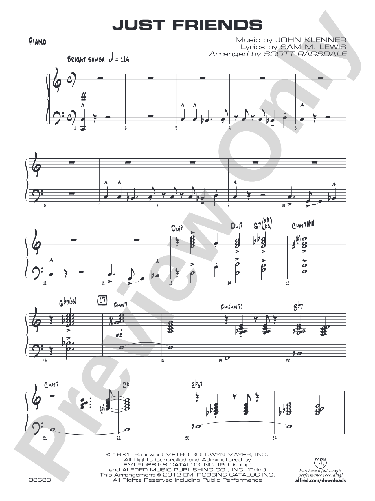 Just Friends: Piano Accompaniment