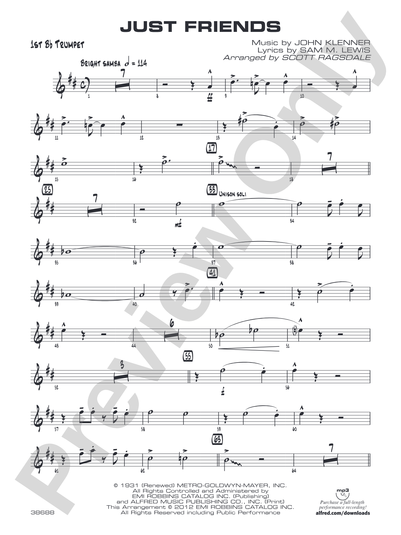 Just Friends: 1st B-flat Trumpet
