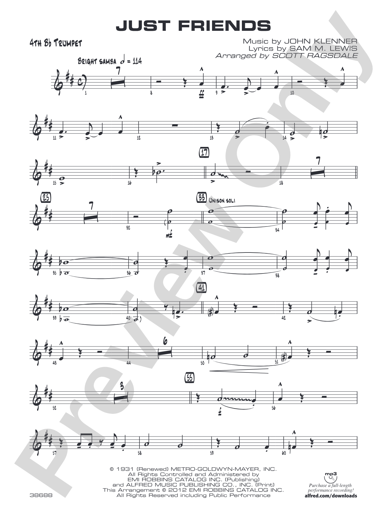 Just Friends: 4th B-flat Trumpet