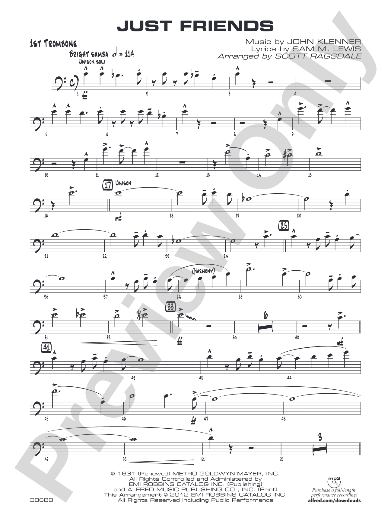 Just Friends: 1st Trombone