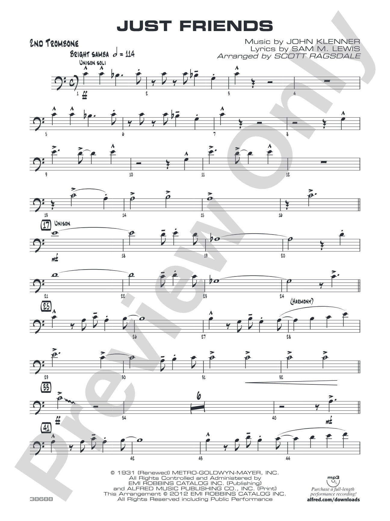 Just Friends: 2nd Trombone