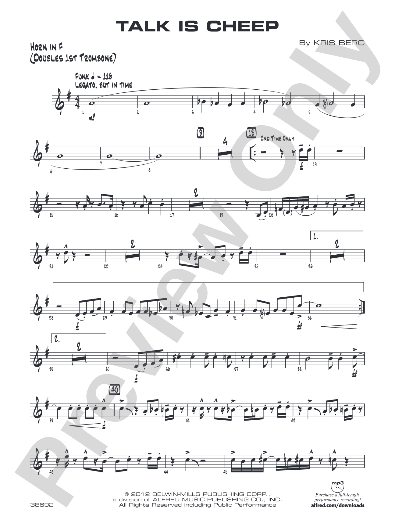 Talk Is Cheep: 1st F Horn
