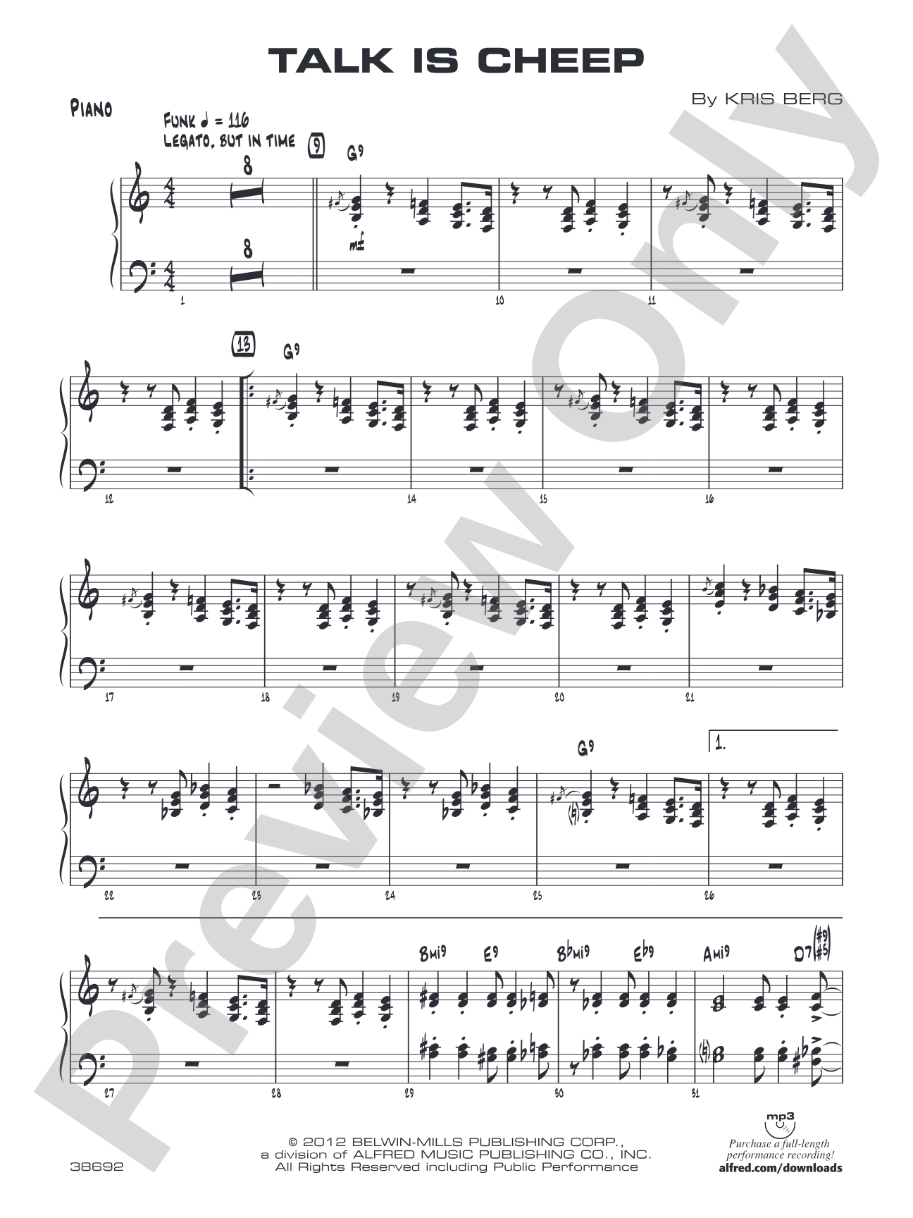 Talk Is Cheep: Piano Accompaniment