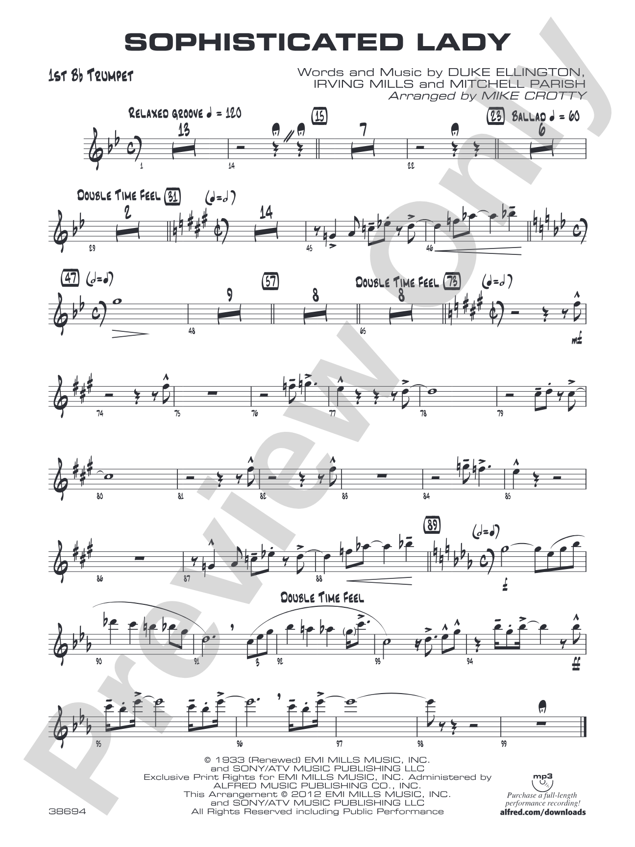 Sophisticated Lady: 1st B-flat Trumpet
