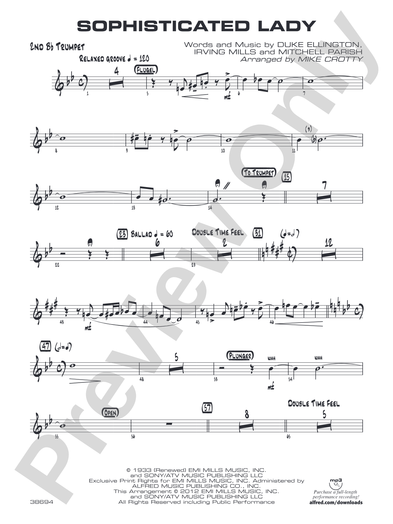 Sophisticated Lady: 2nd B-flat Trumpet