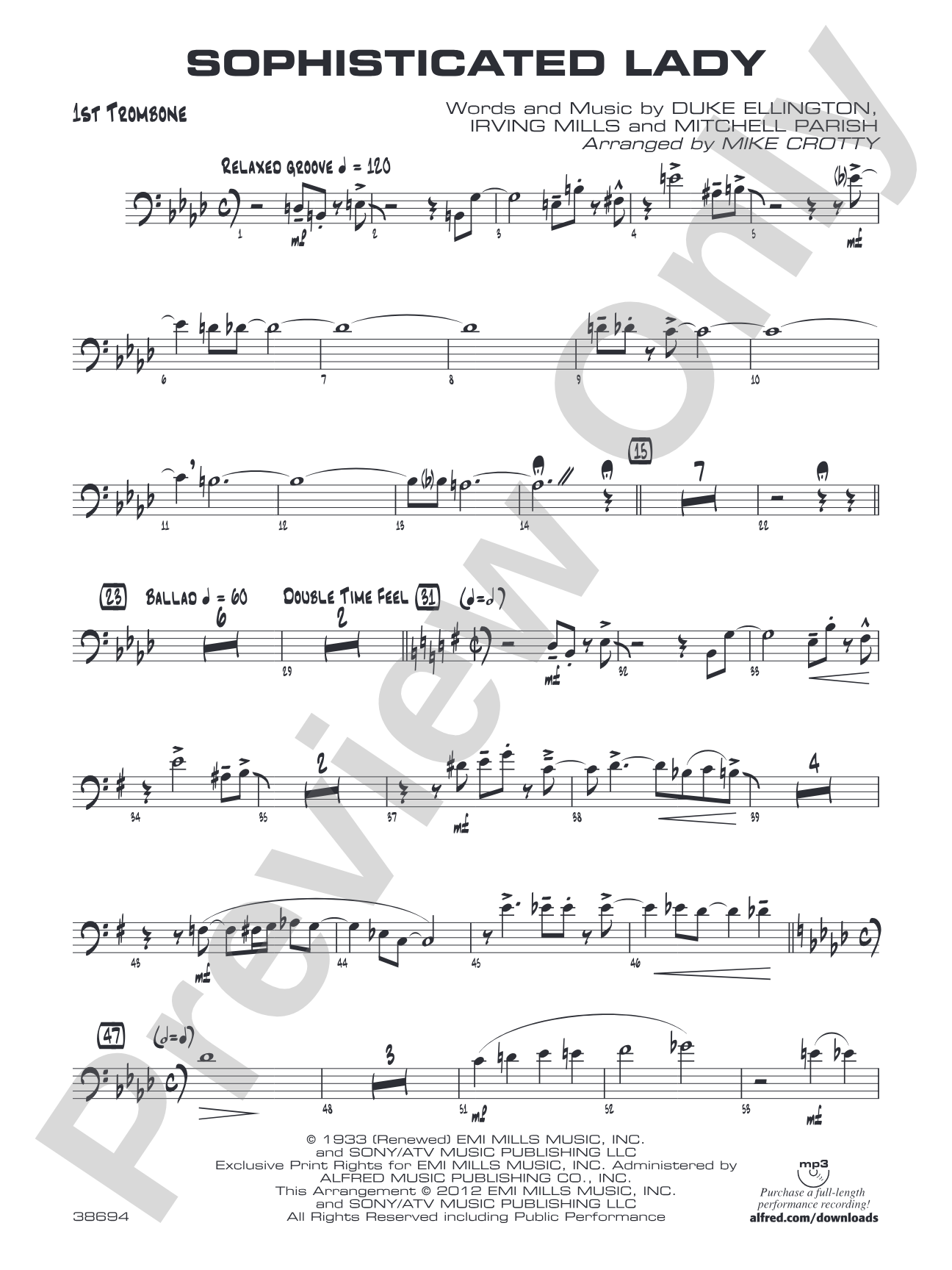 Sophisticated Lady: 1st Trombone
