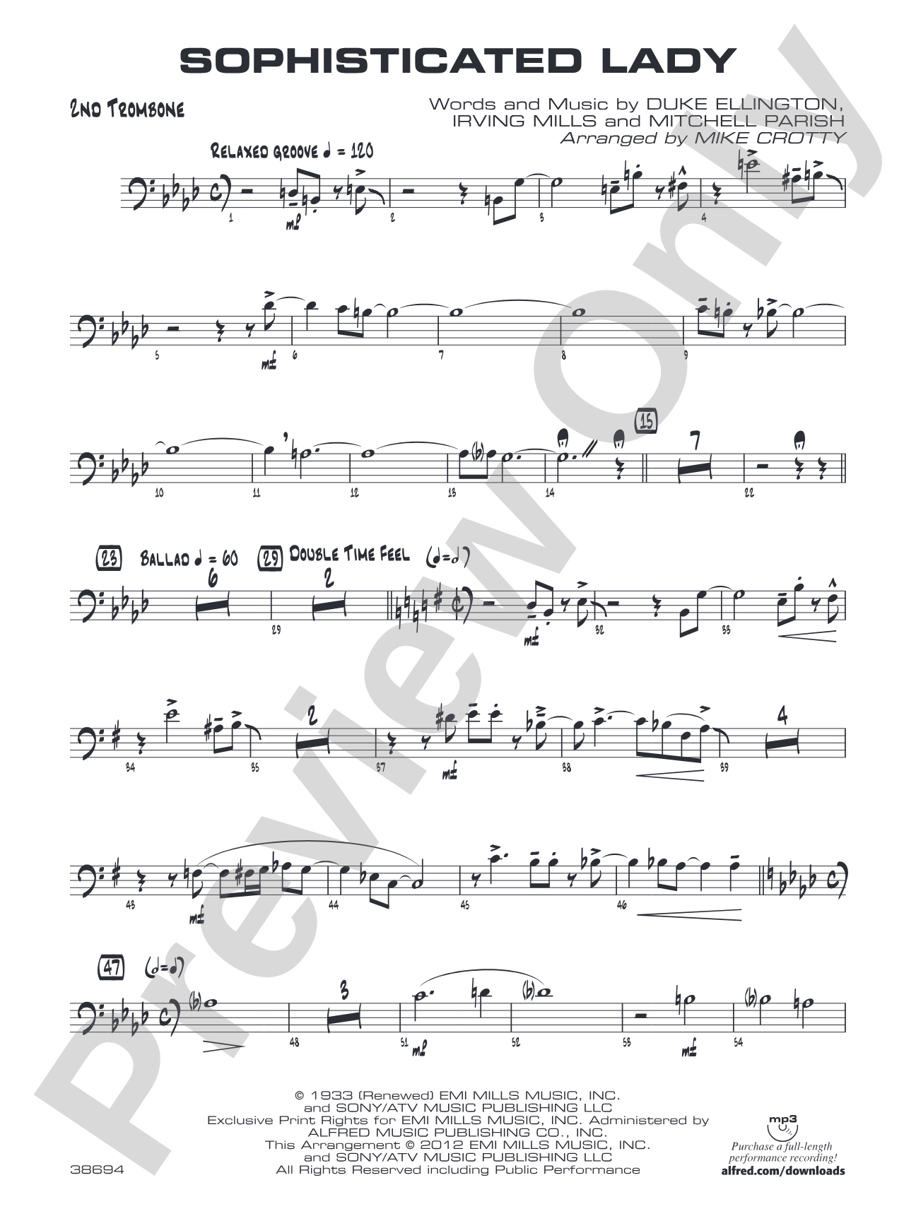 Sophisticated Lady: 2nd Trombone
