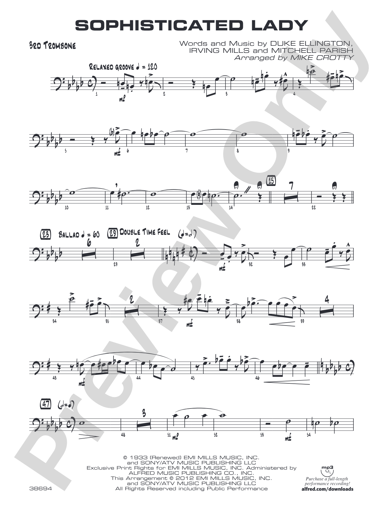 Sophisticated Lady: 3rd Trombone