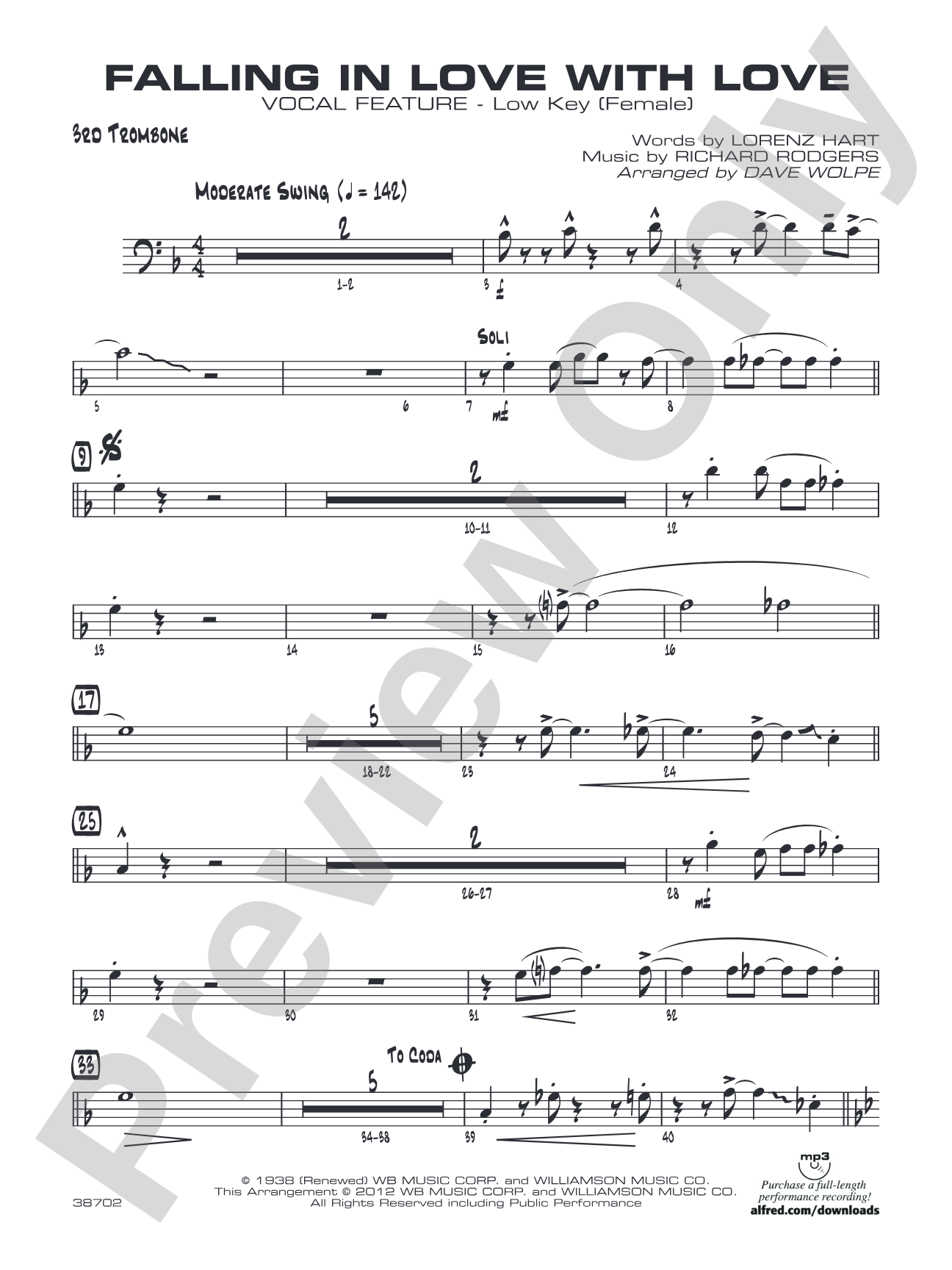 Falling in Love with Love: 3rd Trombone