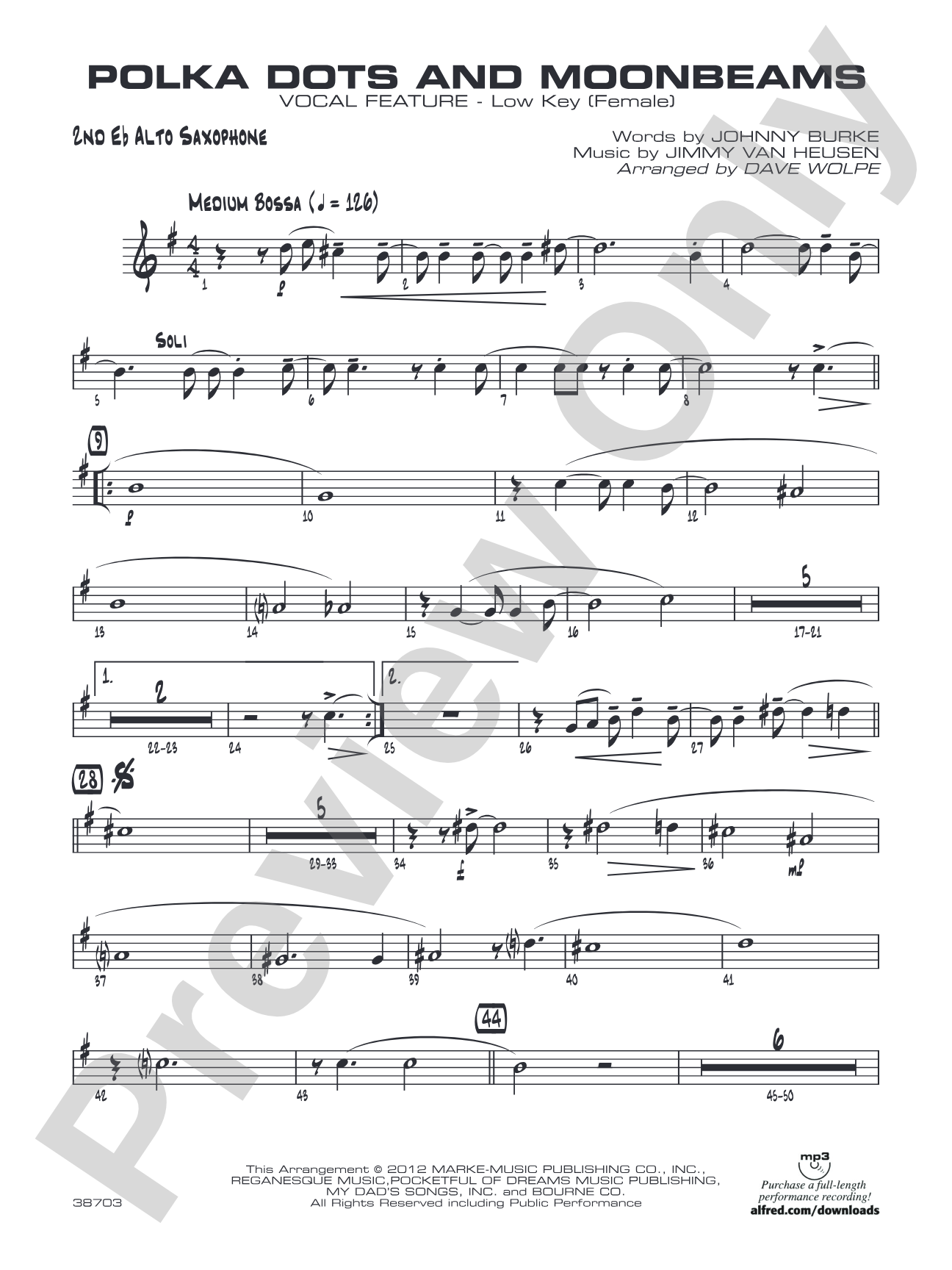 Polkadots and Moonbeams: 2nd E-flat Alto Saxophone