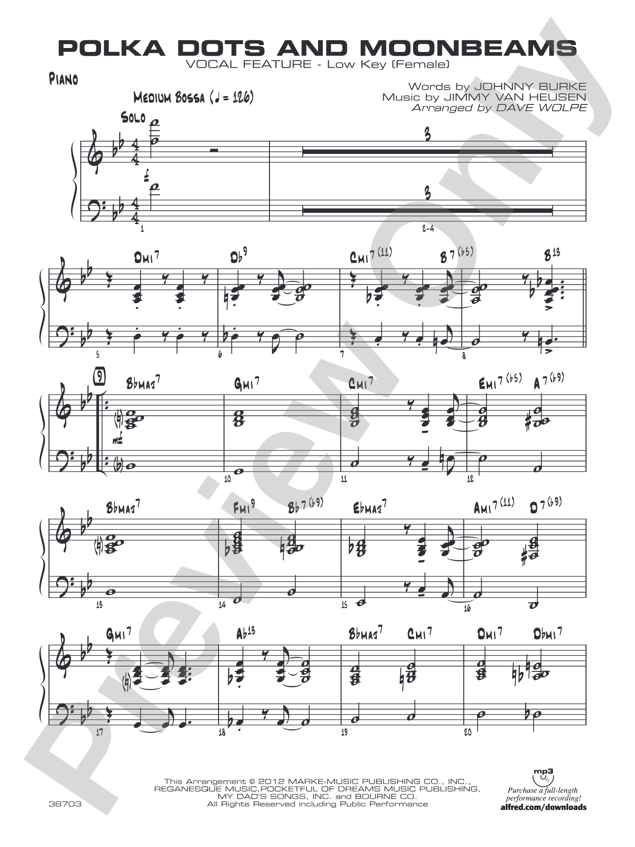 Polkadots and Moonbeams: Piano Accompaniment