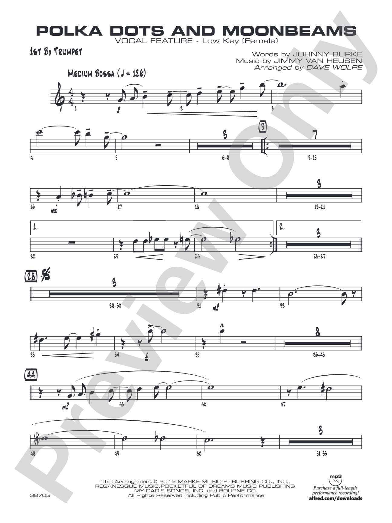 Polkadots and Moonbeams: 1st B-flat Trumpet