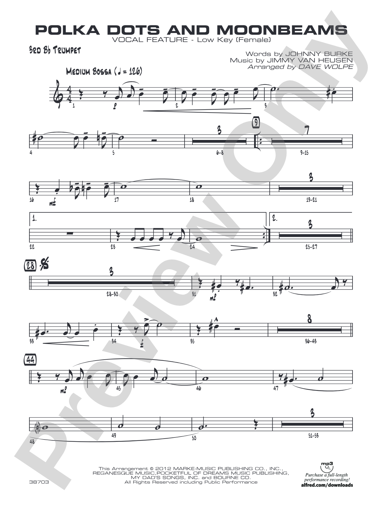 Polkadots and Moonbeams: 3rd B-flat Trumpet