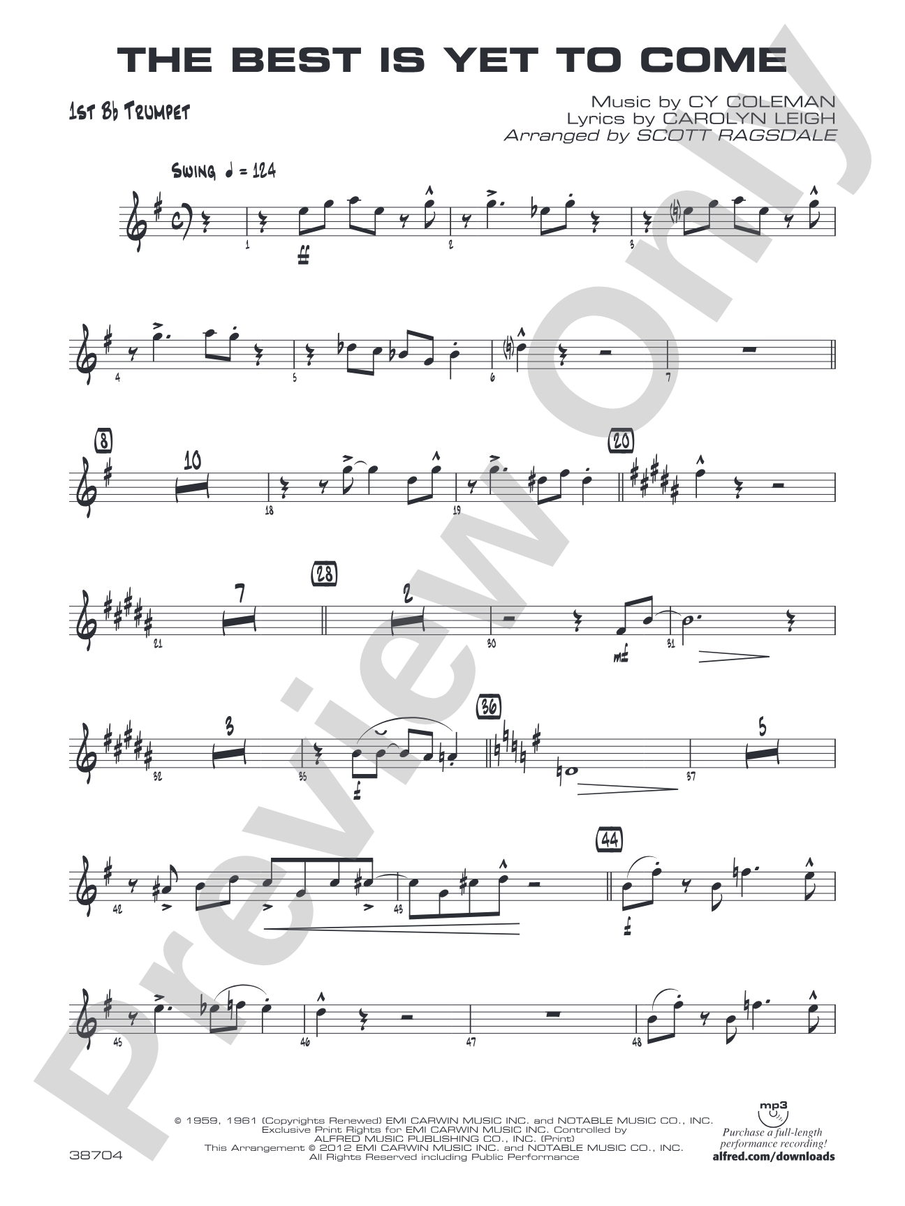 The Best Is Yet to Come: 1st B-flat Trumpet
