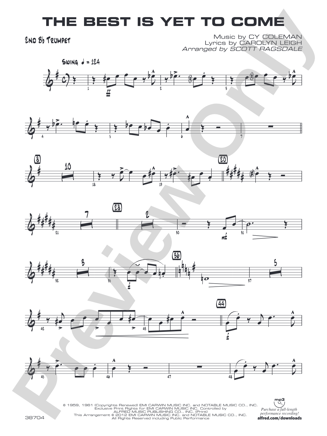 The Best Is Yet to Come: 2nd B-flat Trumpet