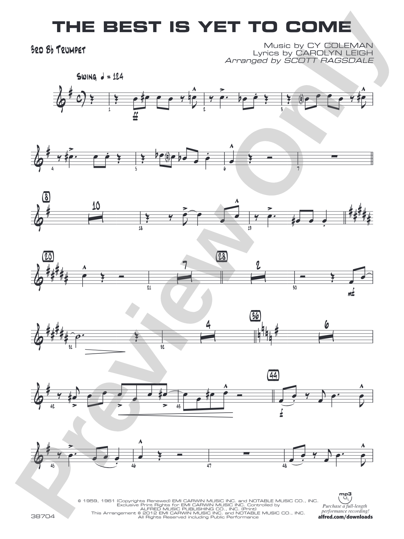 The Best Is Yet to Come: 3rd B-flat Trumpet