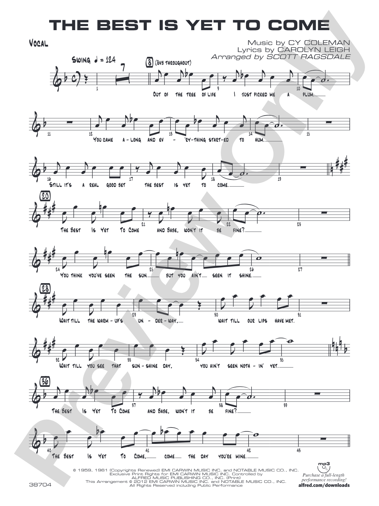The Best Is Yet to Come: Vocal Solo
