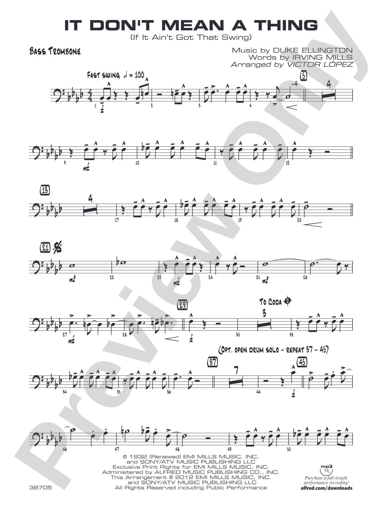 It Don't Mean a Thing (If It Ain't Got That Swing): Bass Trombone