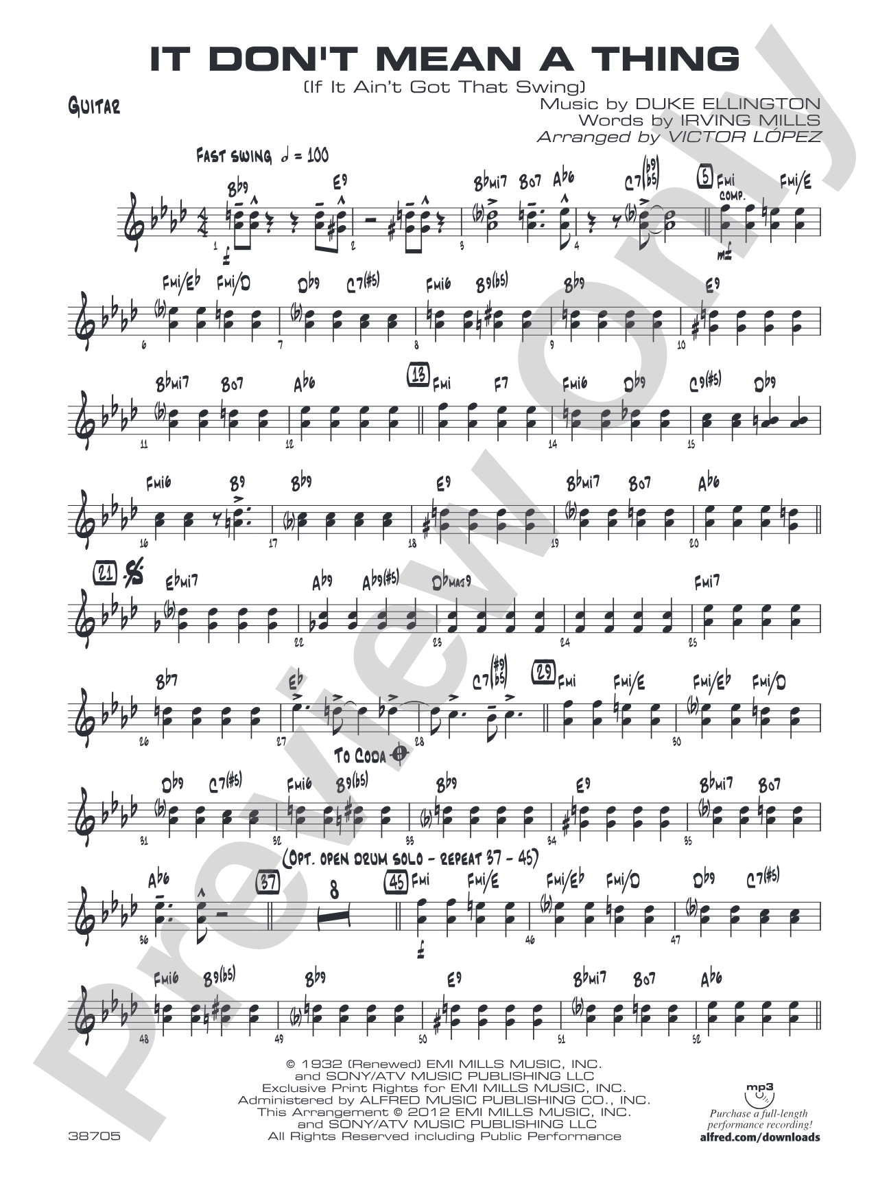 It Don't Mean a Thing (If It Ain't Got That Swing): Guitar
